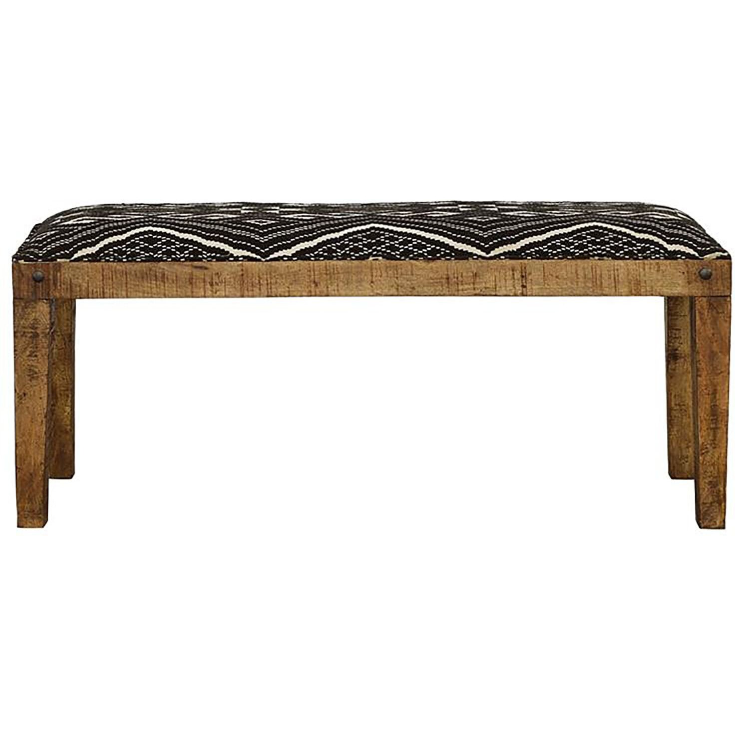 Black And White Upholstered Bench