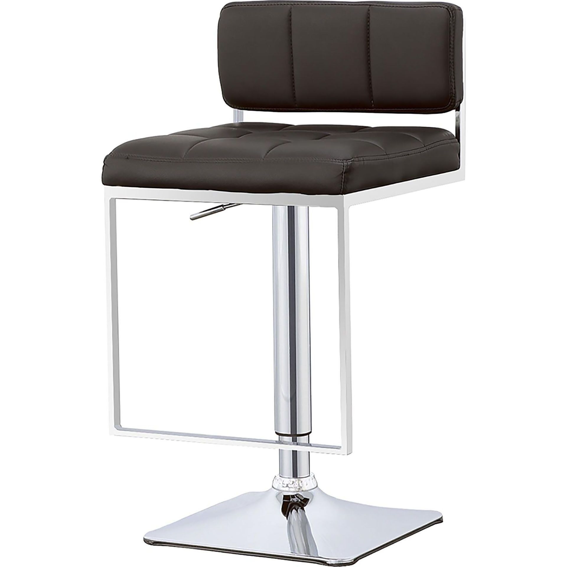 Black And Chrome Adjustable Bar Stool