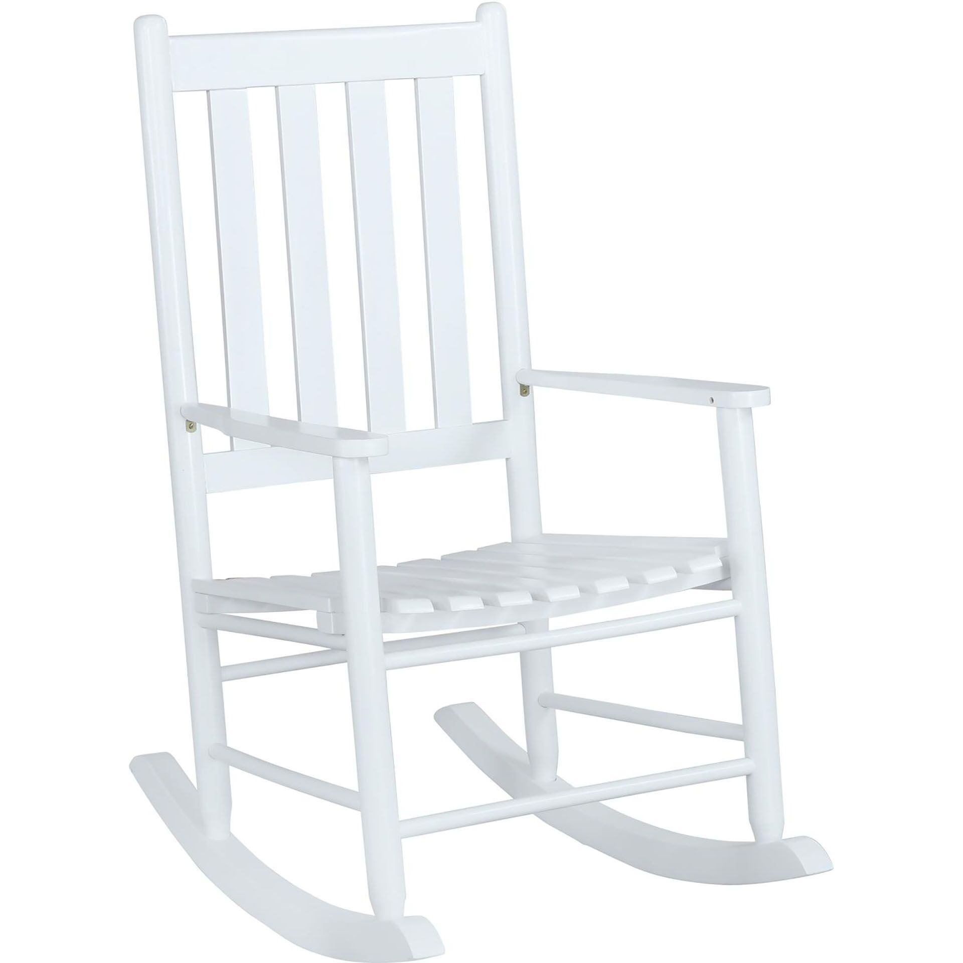 White Slat Back Rocking Chair