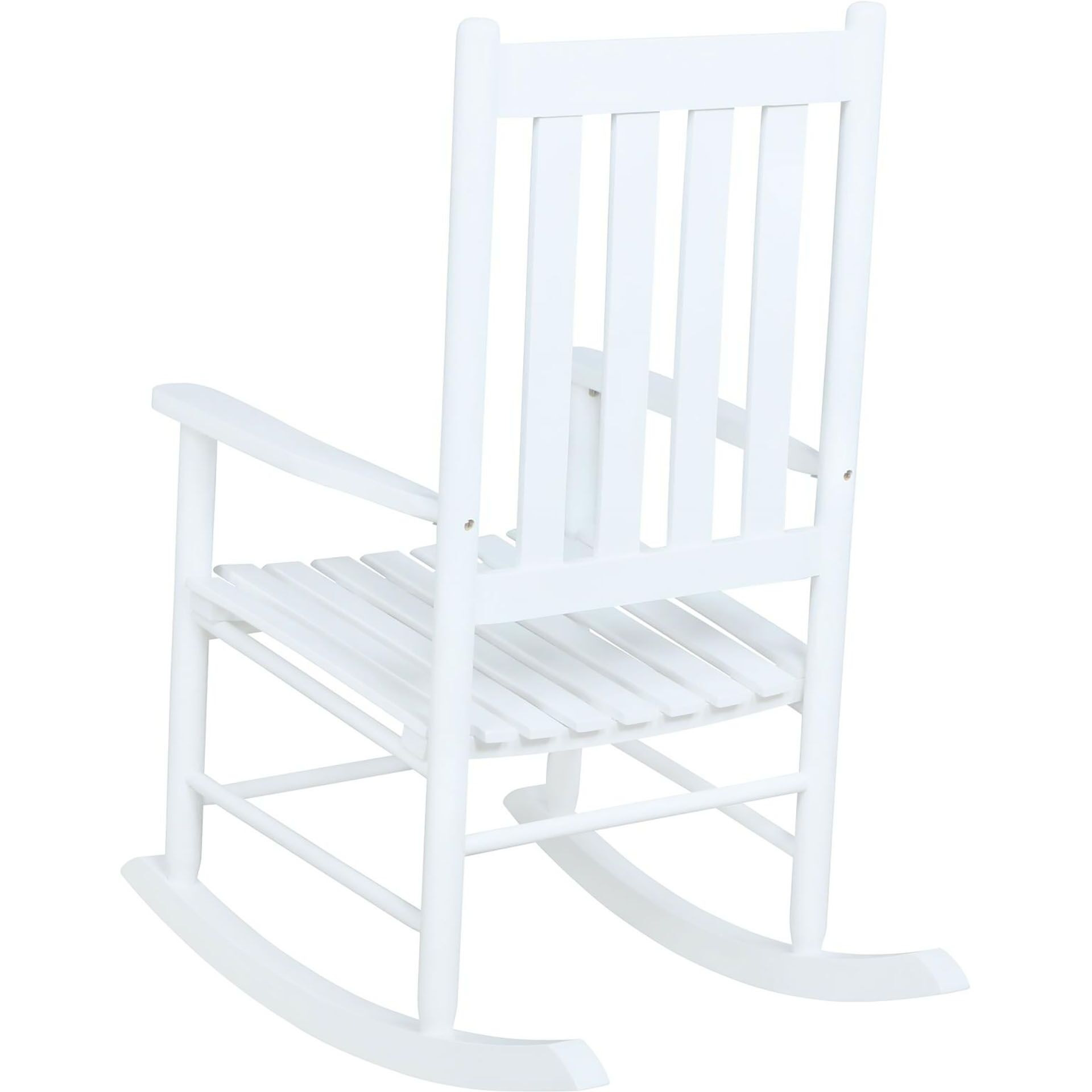 White Slat Back Rocking Chair