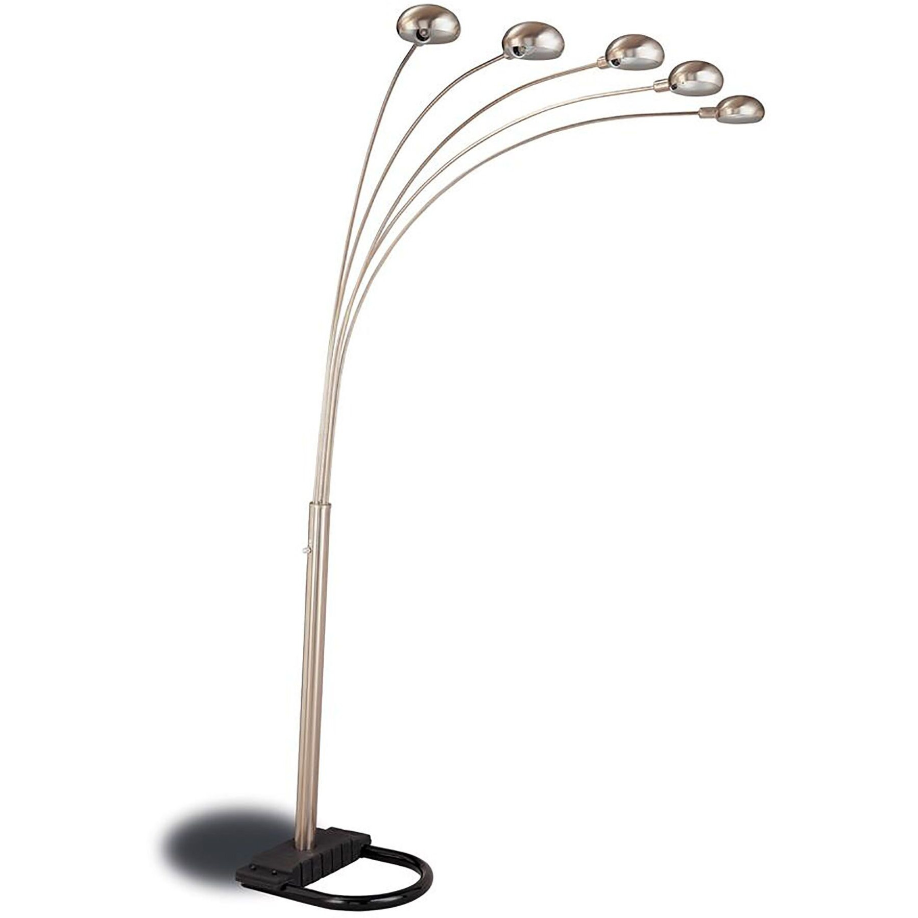 Chrome And Black Floor Lamp With Curvy Dome Shades