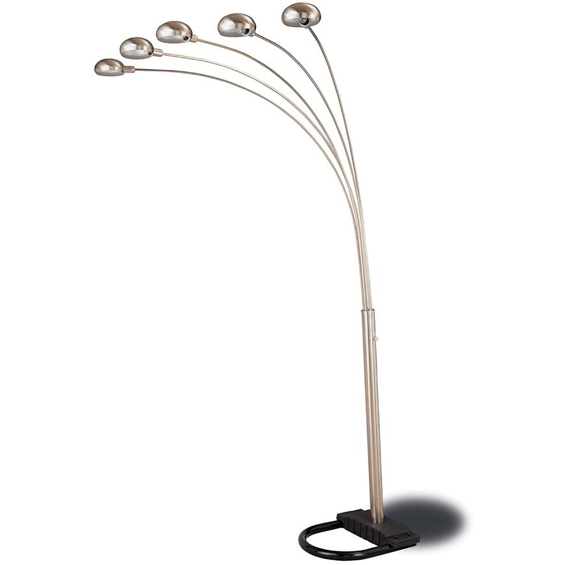 Chrome And Black Floor Lamp With Curvy Dome Shades