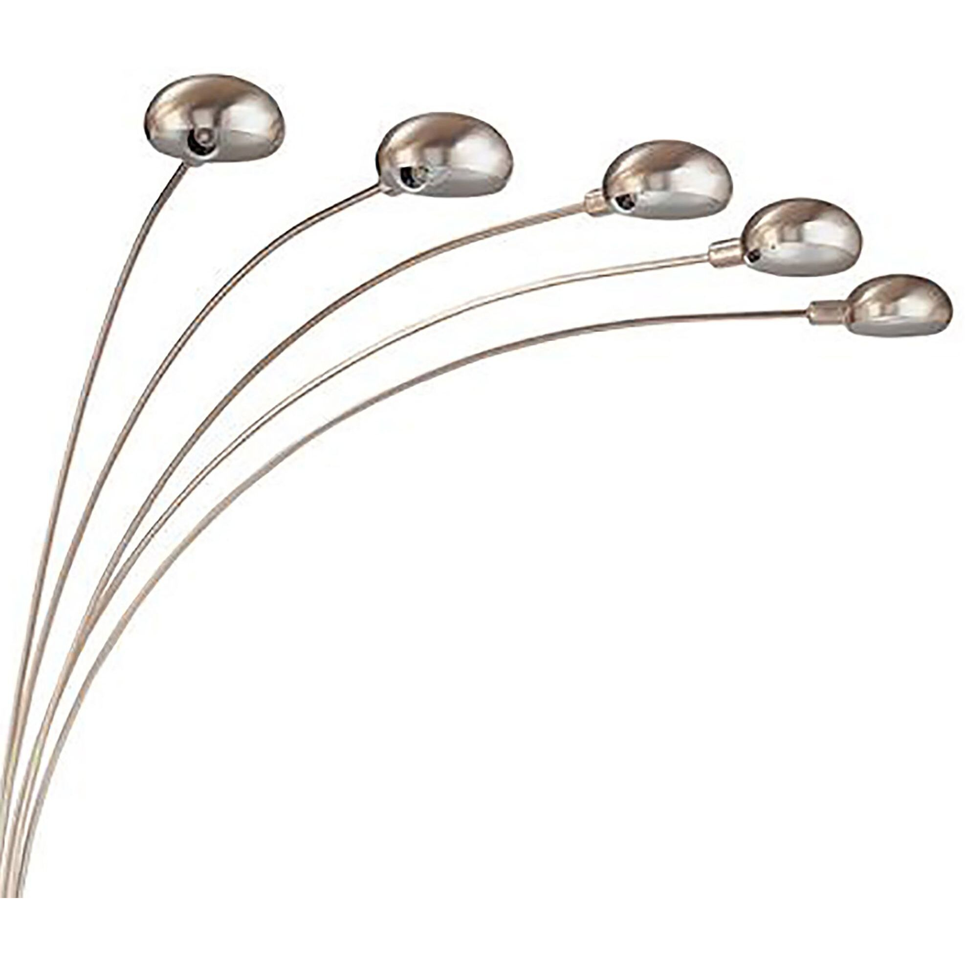 Chrome And Black Floor Lamp With Curvy Dome Shades