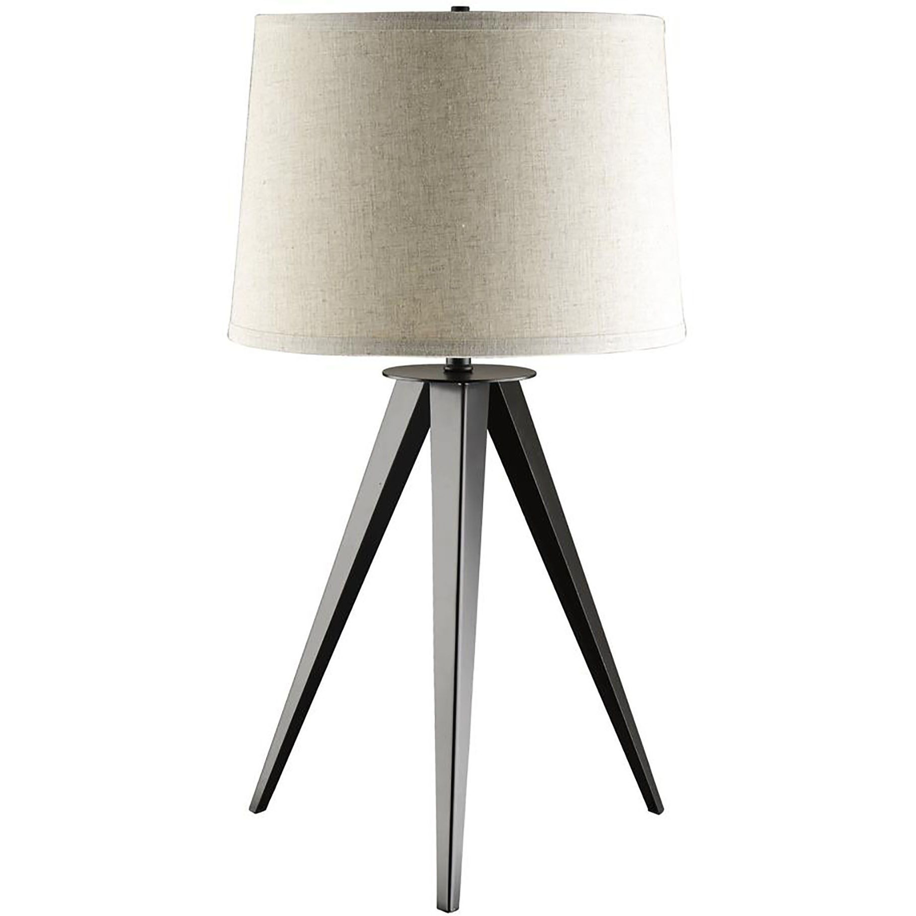 Grey And Black Tripod Floor Lamp