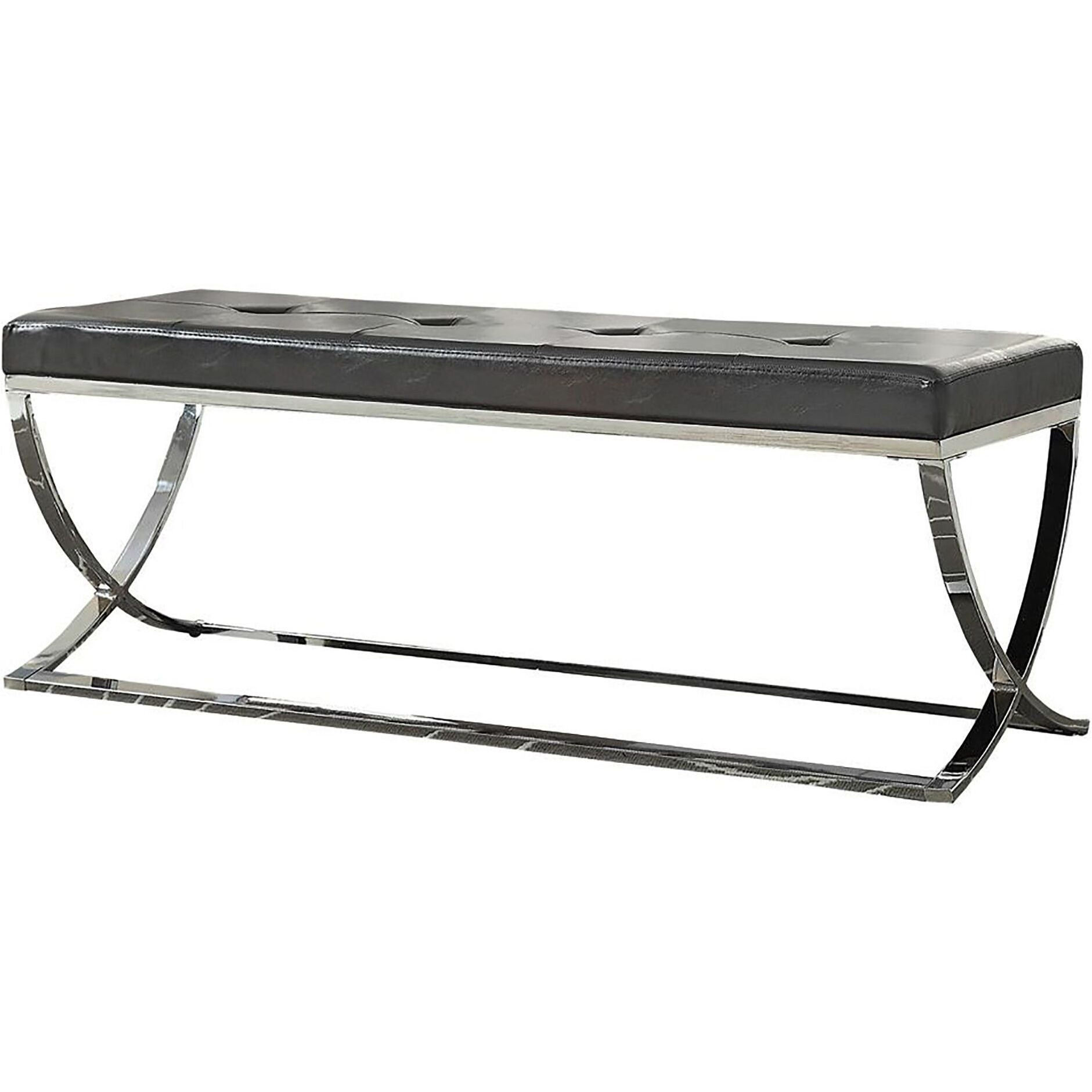 Black Curve-Leg Bench