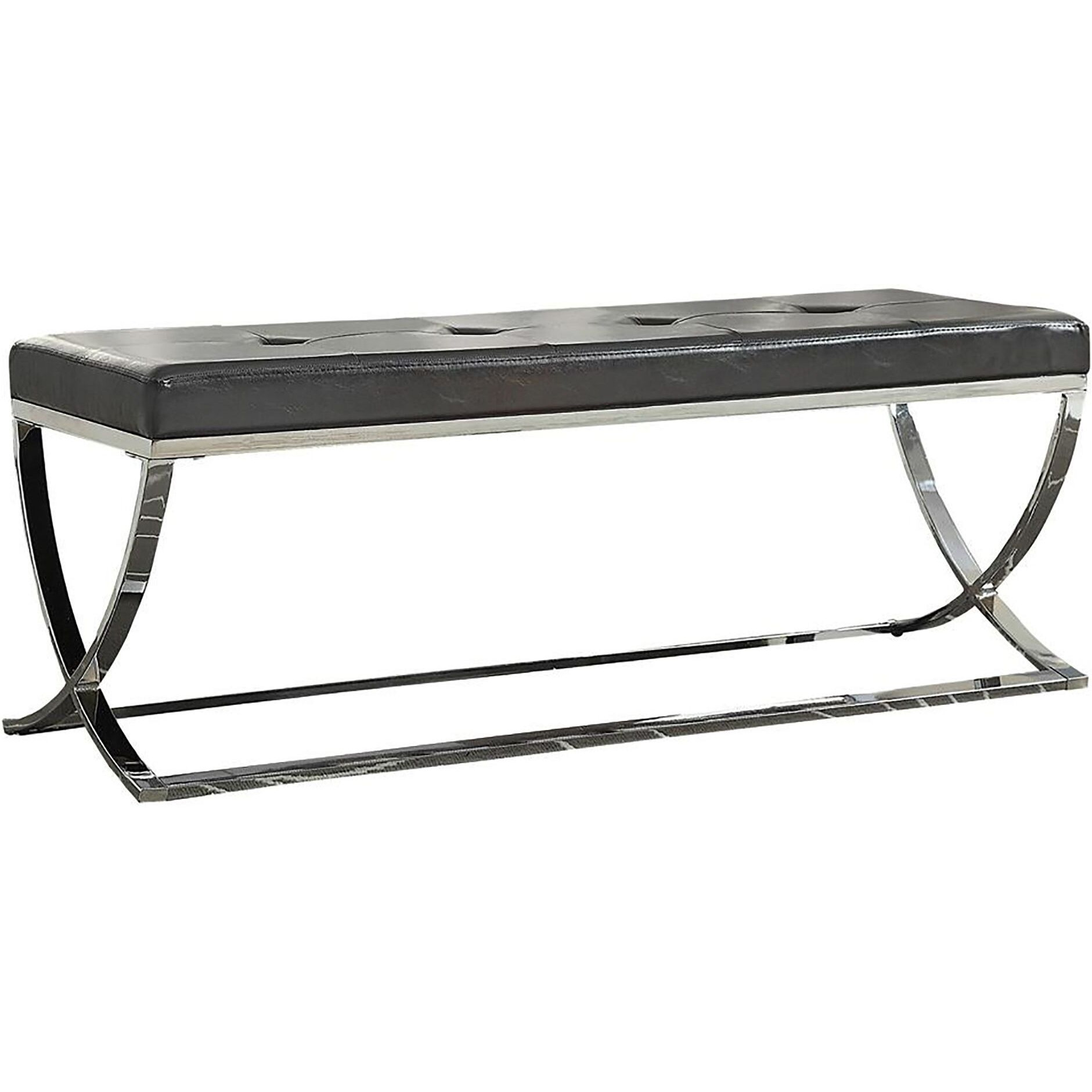 Black Curve-Leg Bench