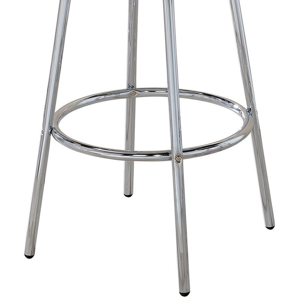 Werner Glossy White And Chrome Round Bar Table