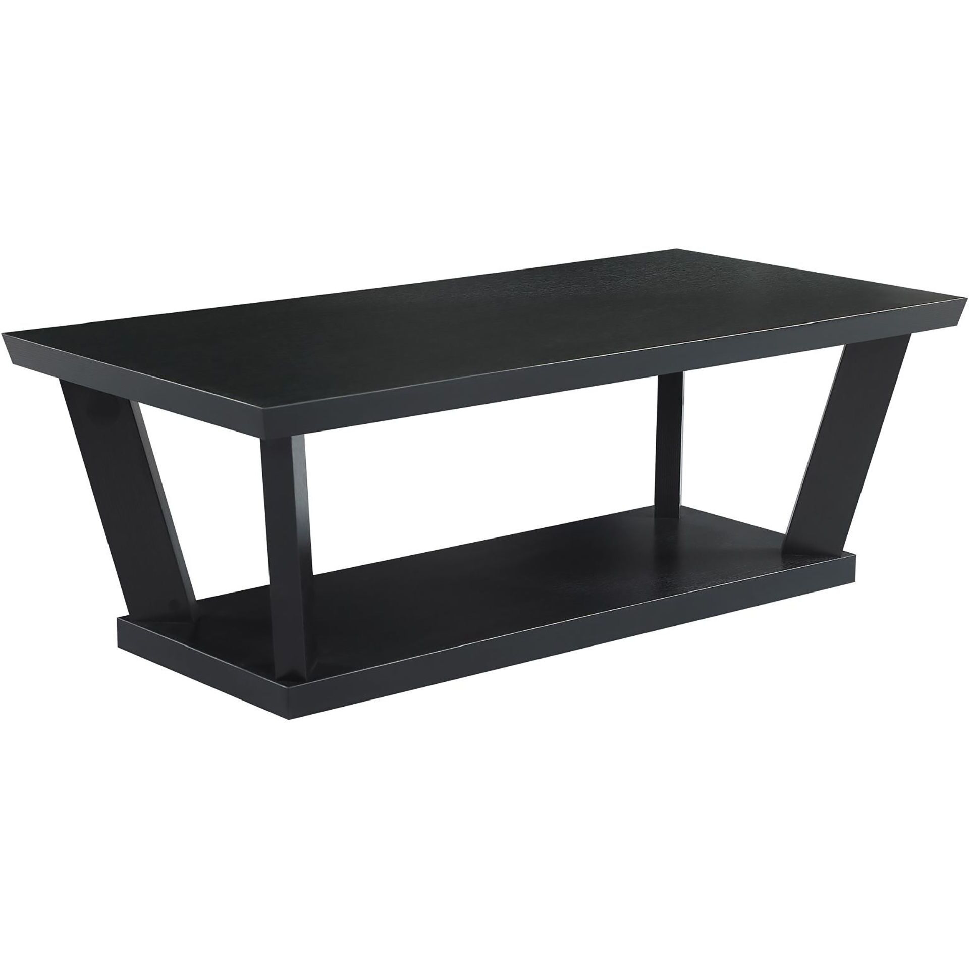 Black 3-Piece Occasional Set With Bottom Shelf