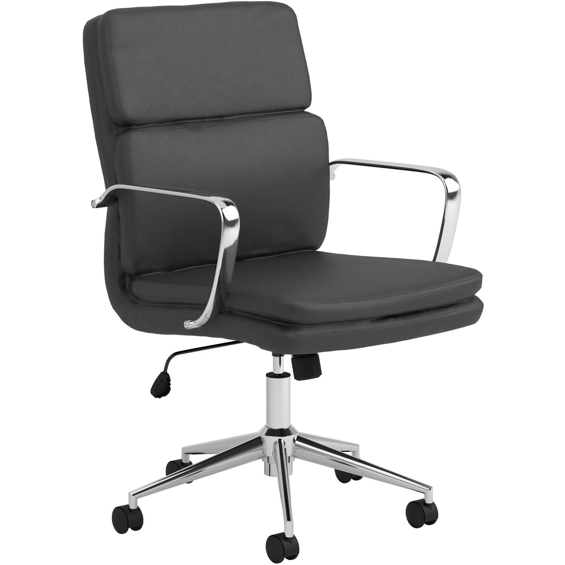 Black Height Adjustable Rolling Office Chair