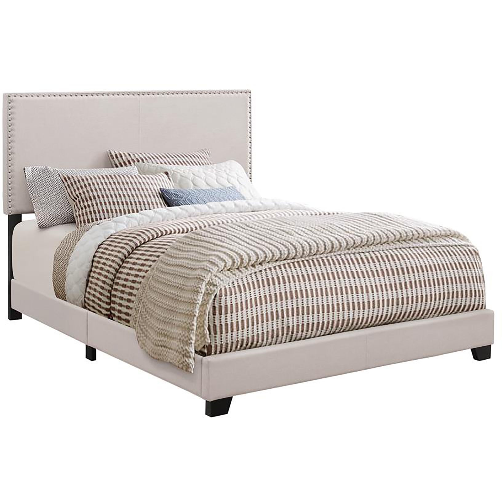 Ivory Twin Bed With Nailhead Trim