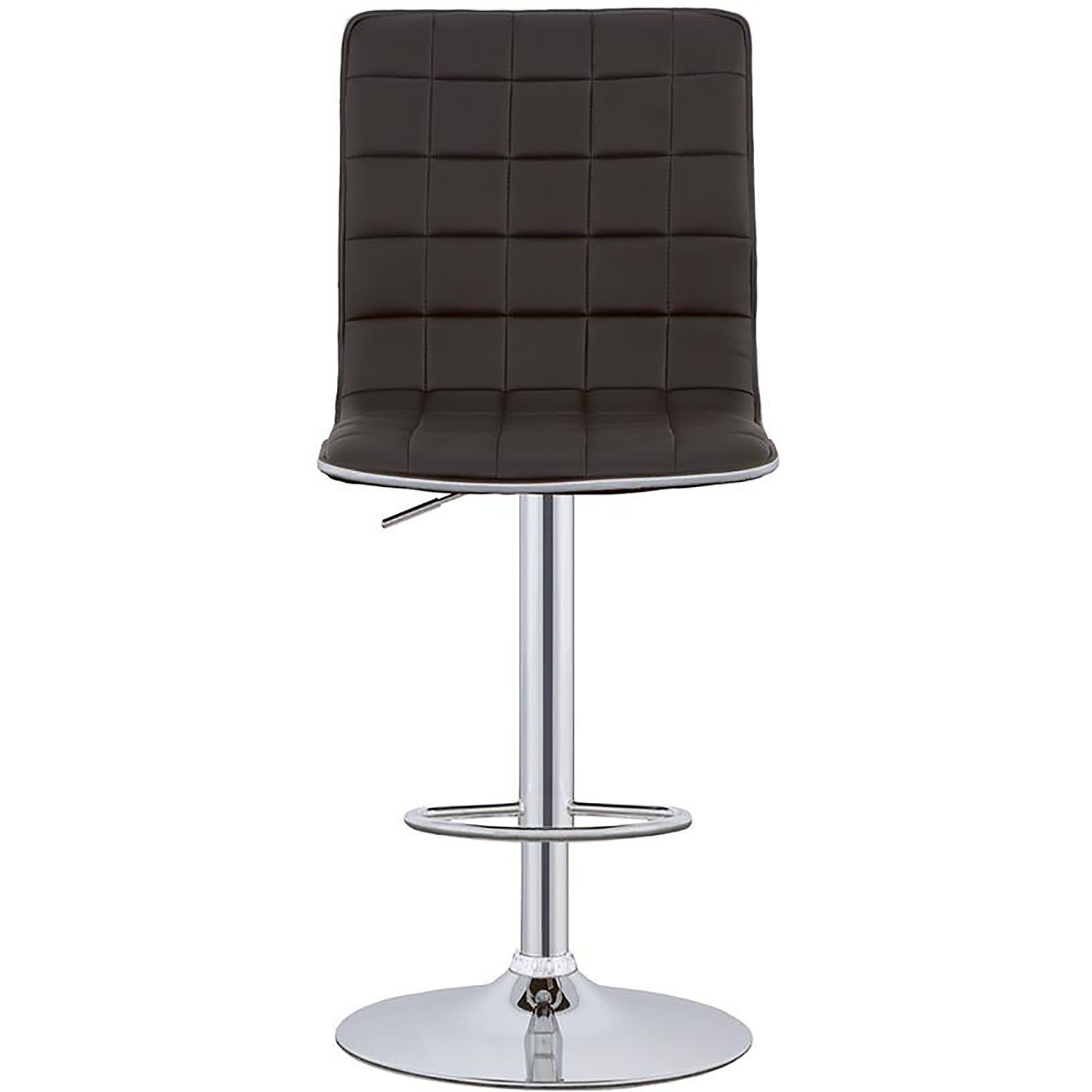 Waffle Black And Chrome Adjustable Bar Stool (Set Of 2)