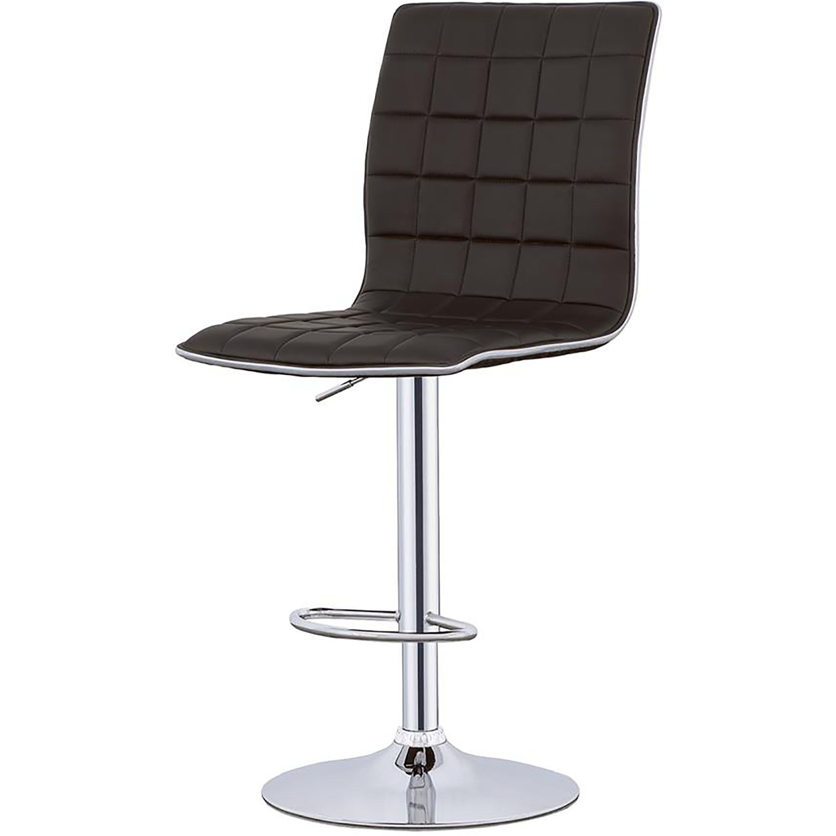 Waffle Black And Chrome Adjustable Bar Stool (Set Of 2)