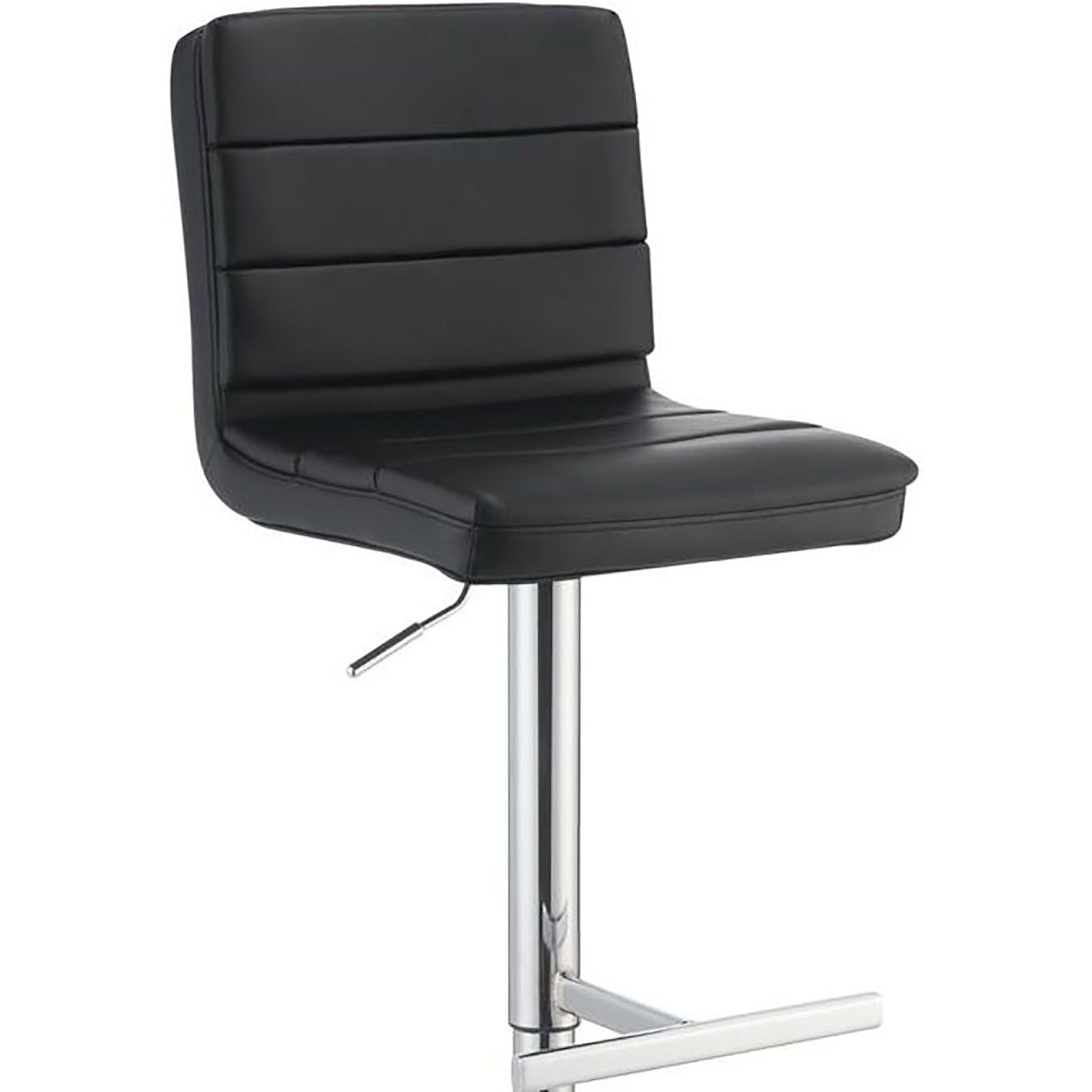 Black And Chrome Adjustable Bar Stool (Set Of 2)