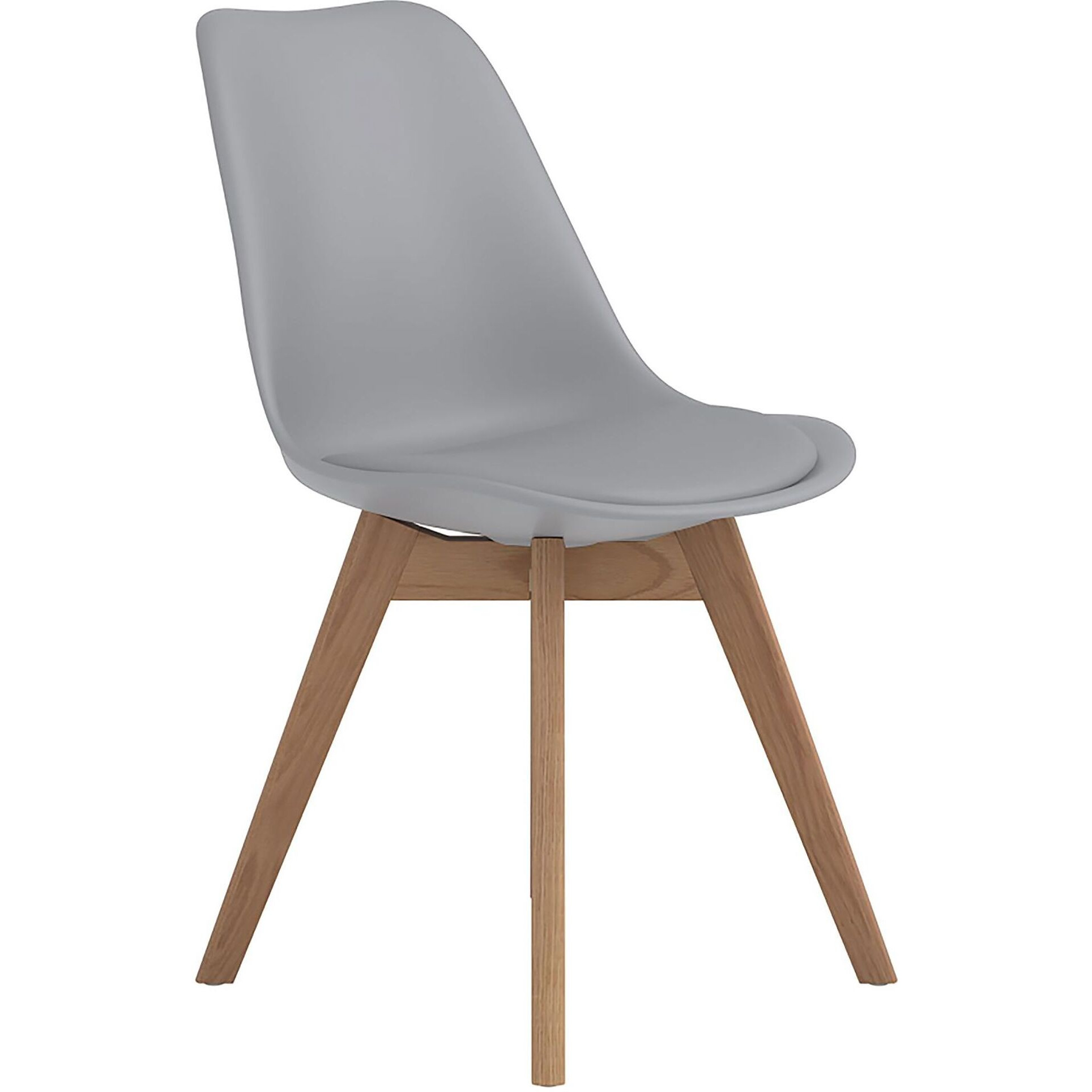 Grey And Natural Oak Padded Side Chairs (Set Of 2)