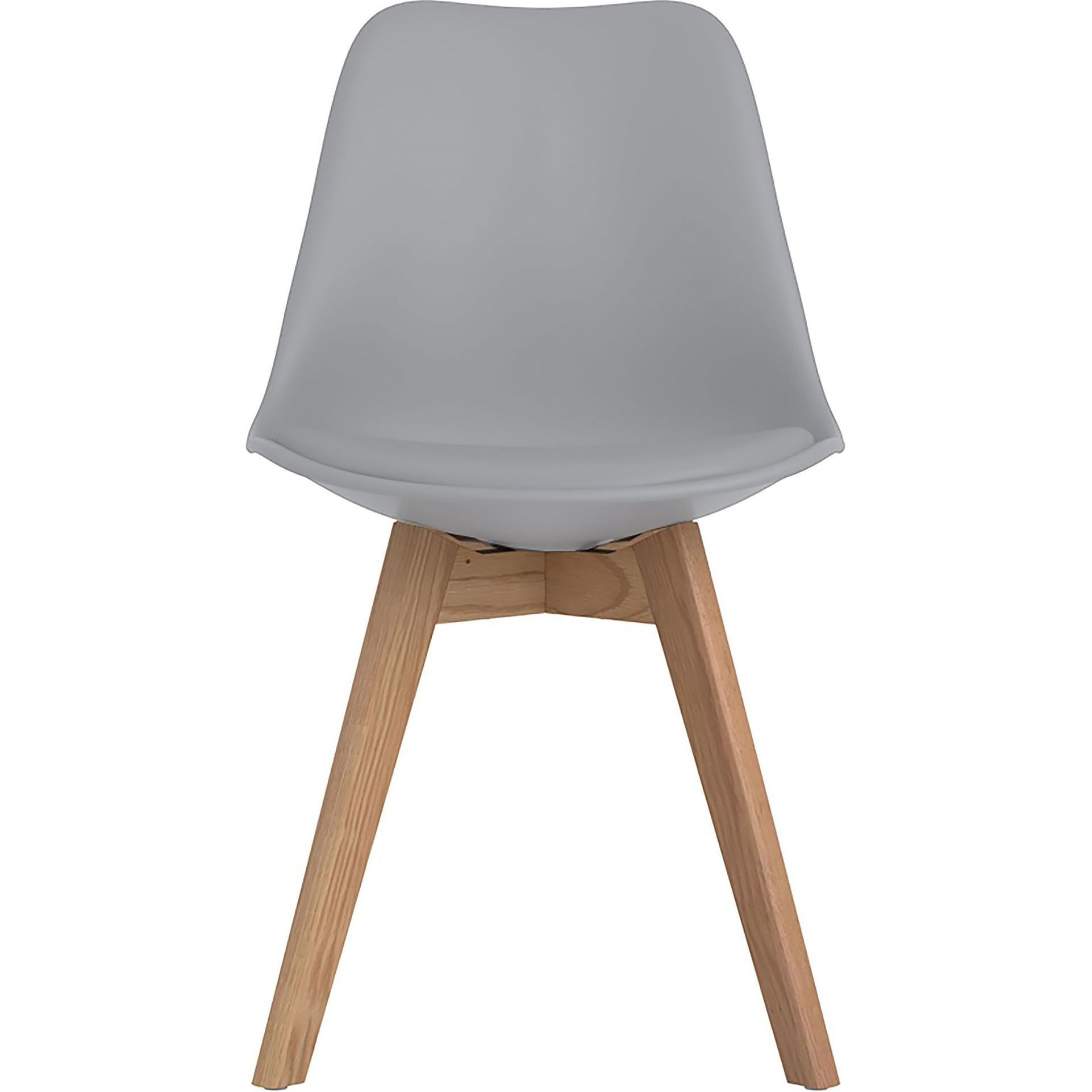 Grey And Natural Oak Padded Side Chairs (Set Of 2)