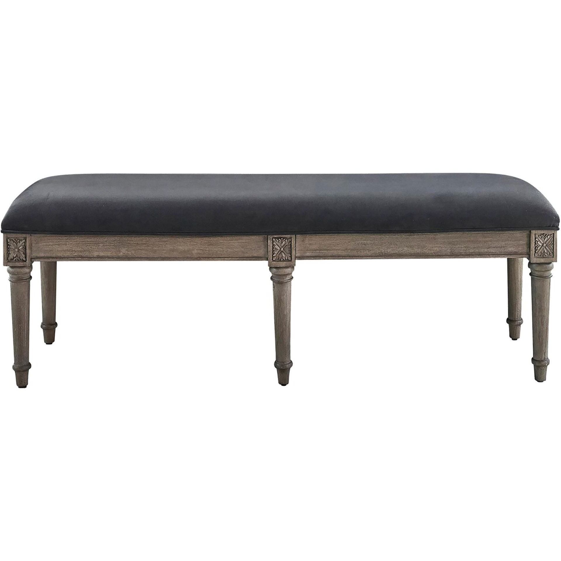 Chacoal Grey Upholstered Bench