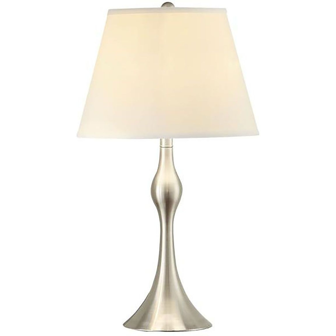 Beige And Brushed Nickel 3-Piece Lamp Set