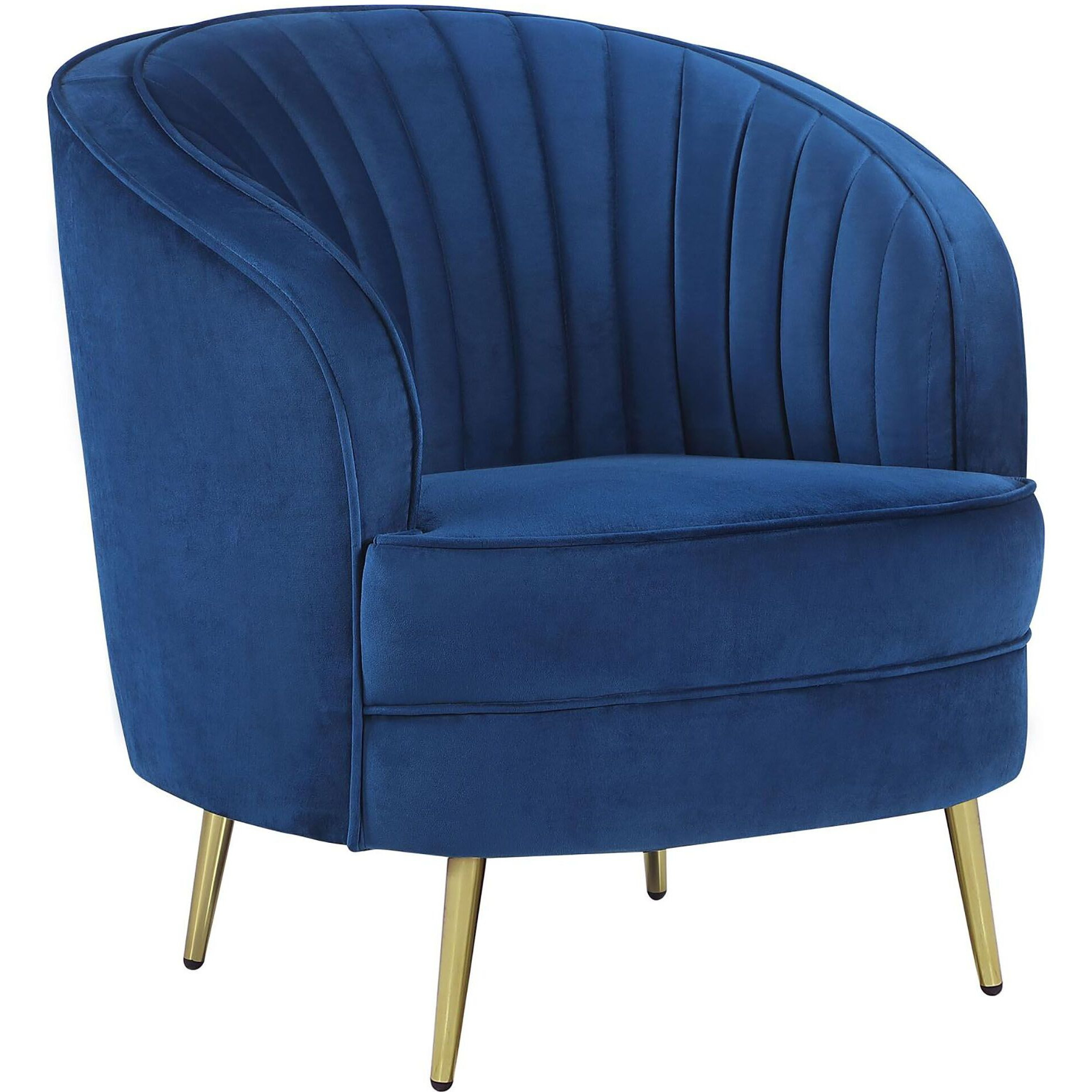 Blue Channel Tufted Chair