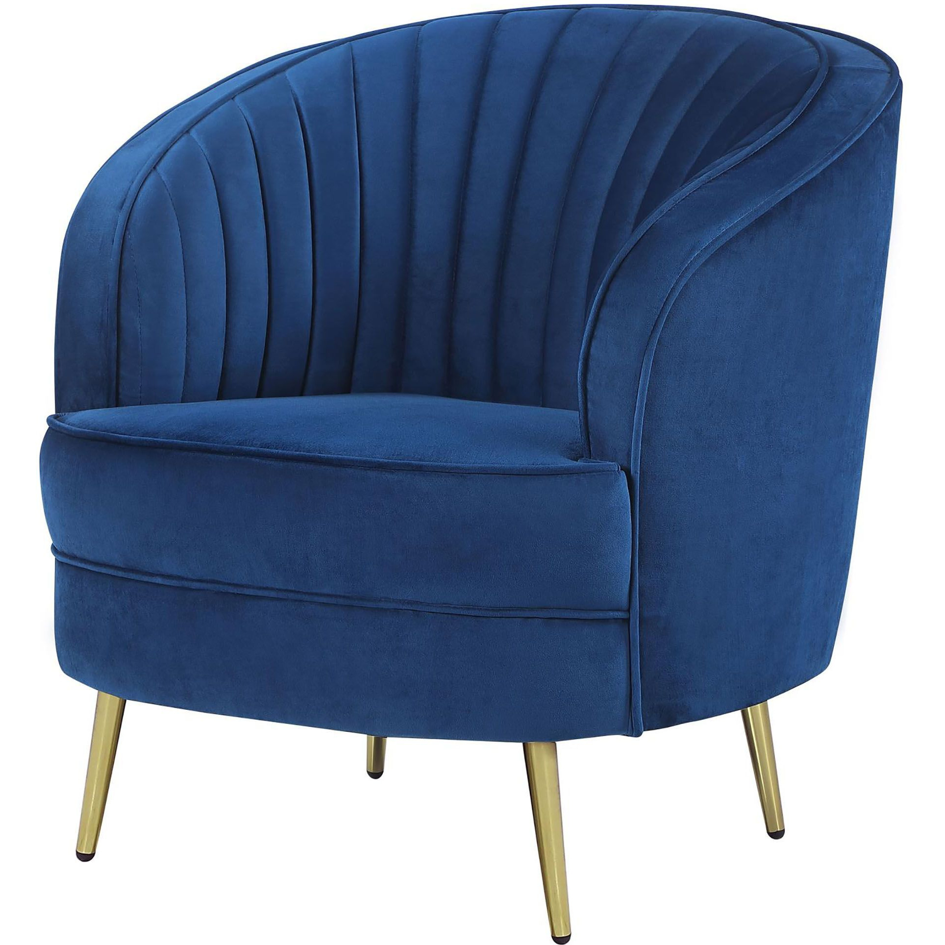 Blue Channel Tufted Chair