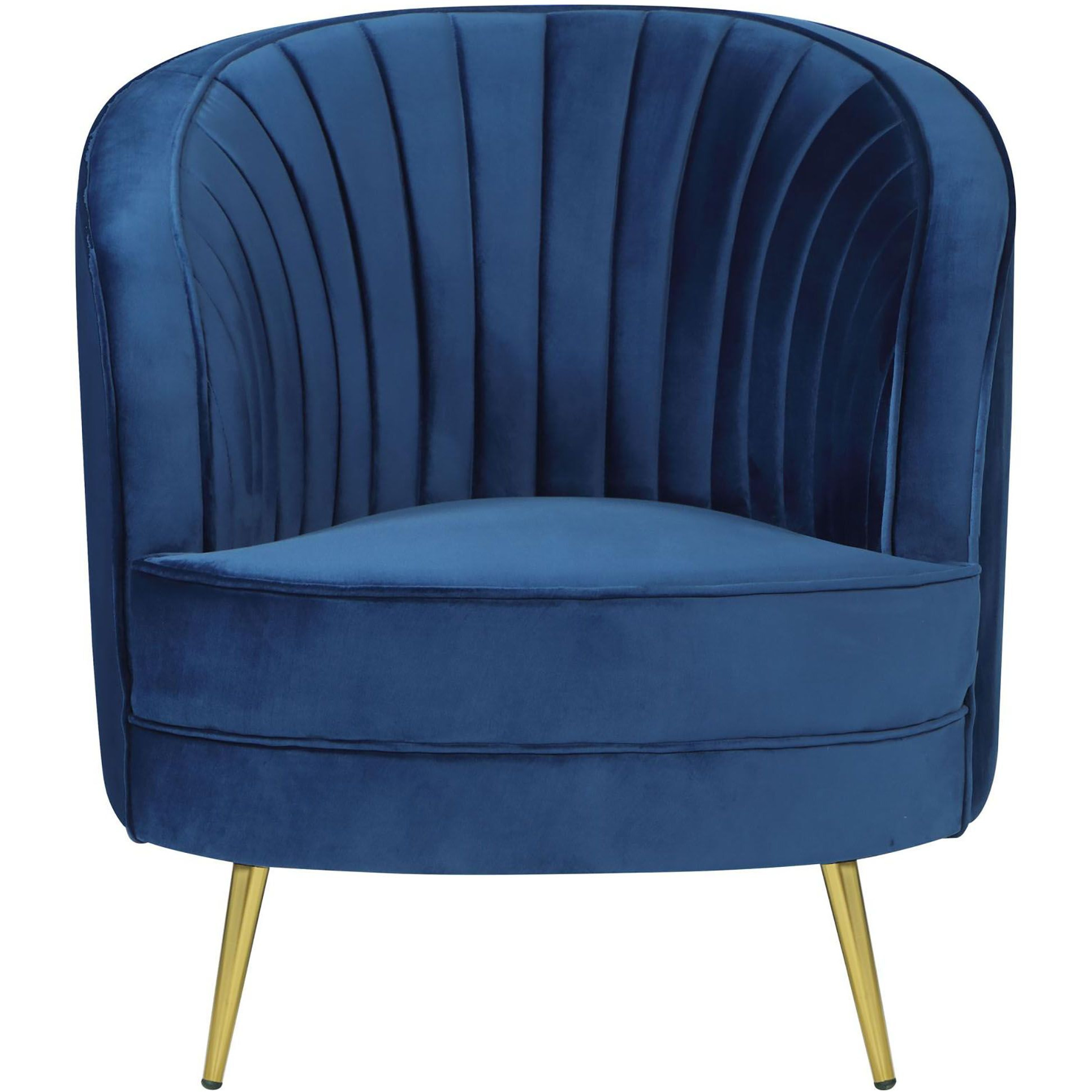 Blue Channel Tufted Chair