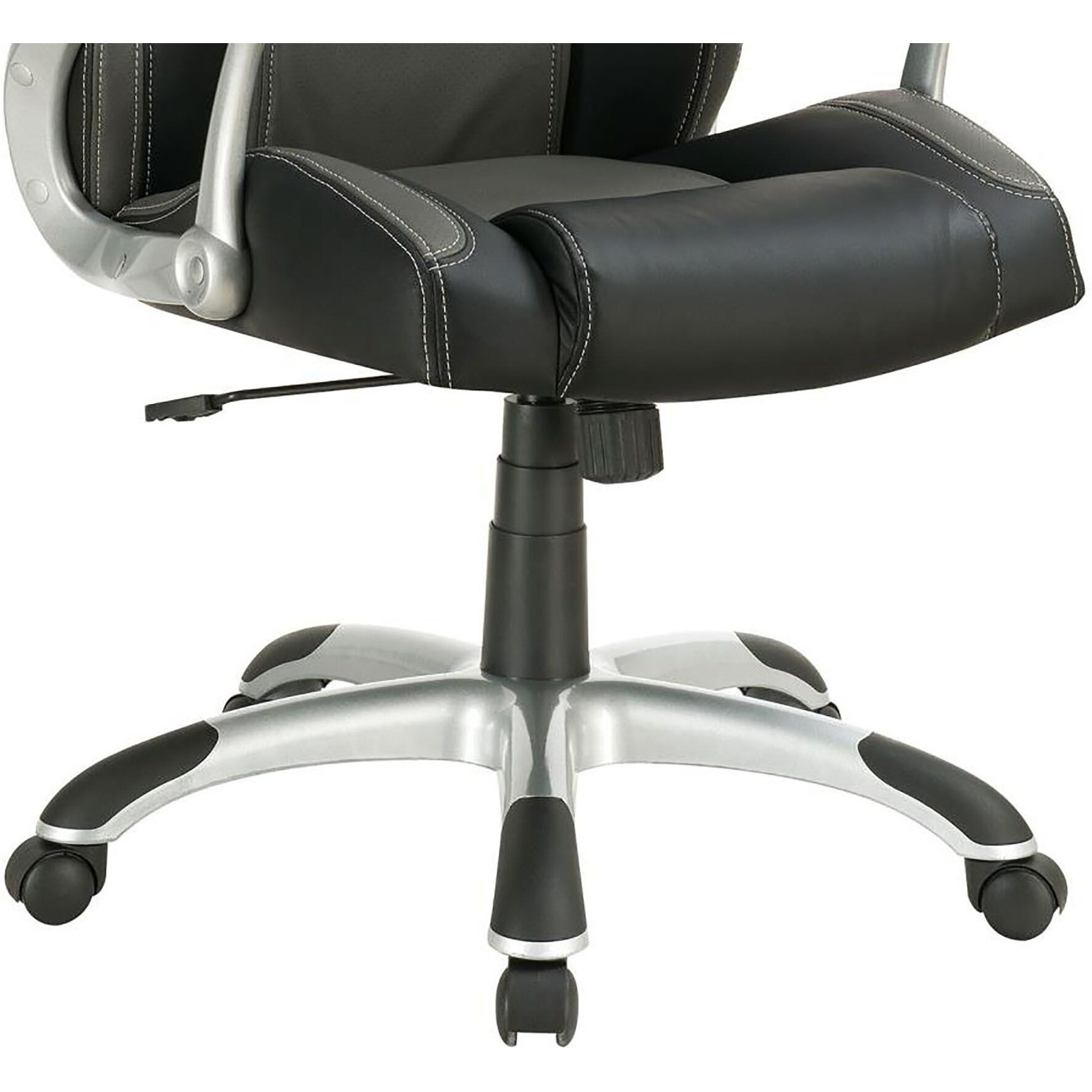 Black And Grey Swivel Office Chair With Casters