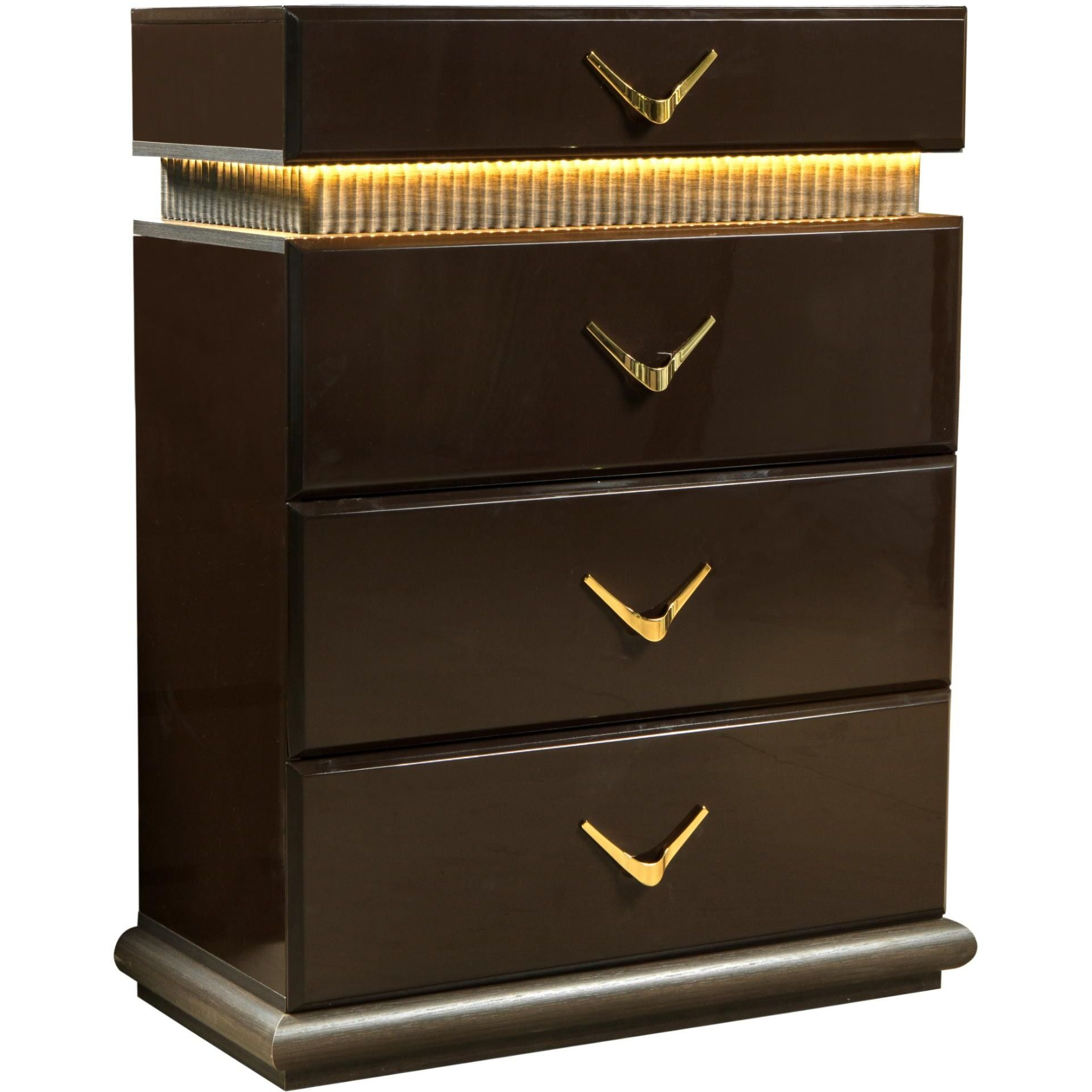 Modern Style 4-Drawer Chest Made With Wood In Brown