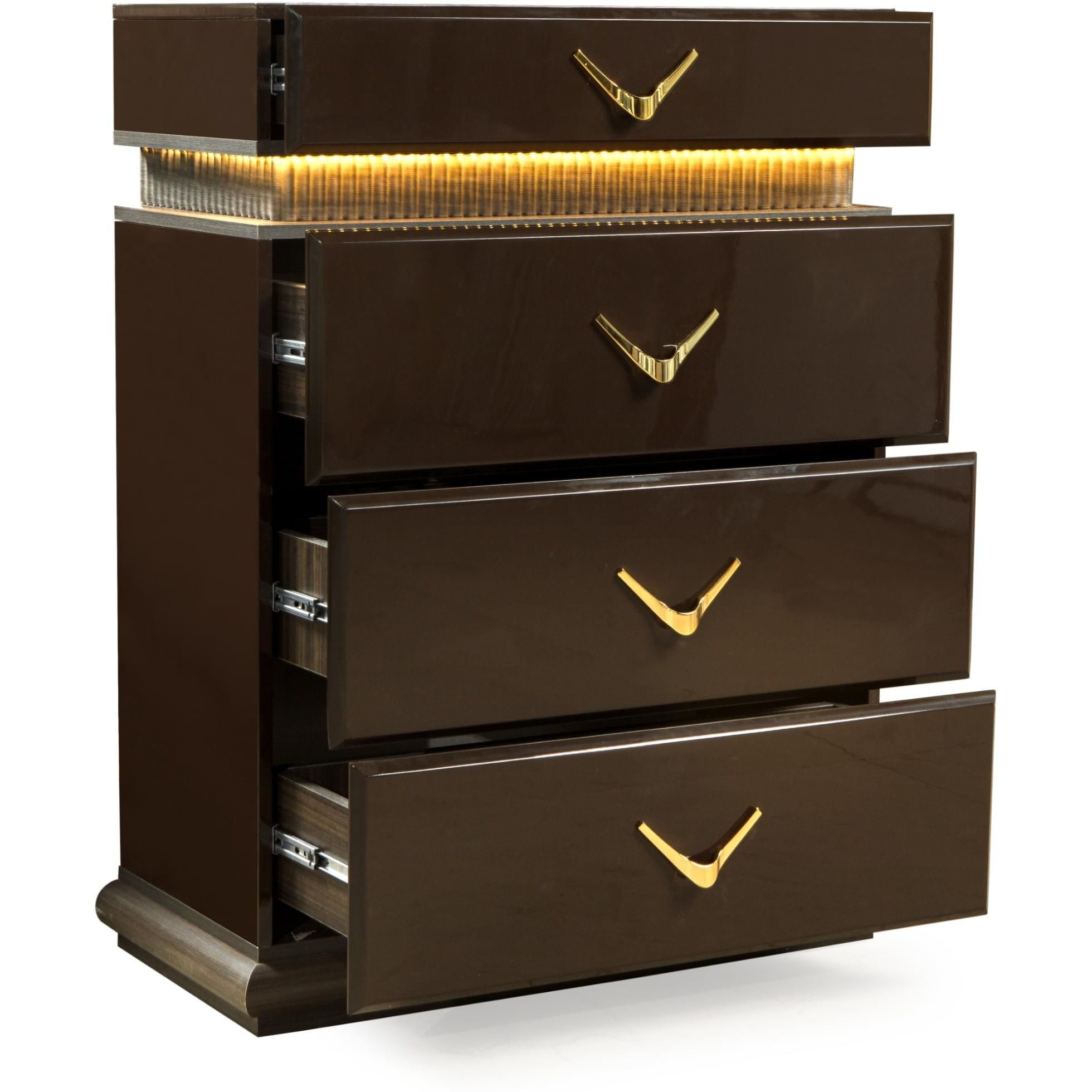 Modern Style 4-Drawer Chest Made With Wood In Brown