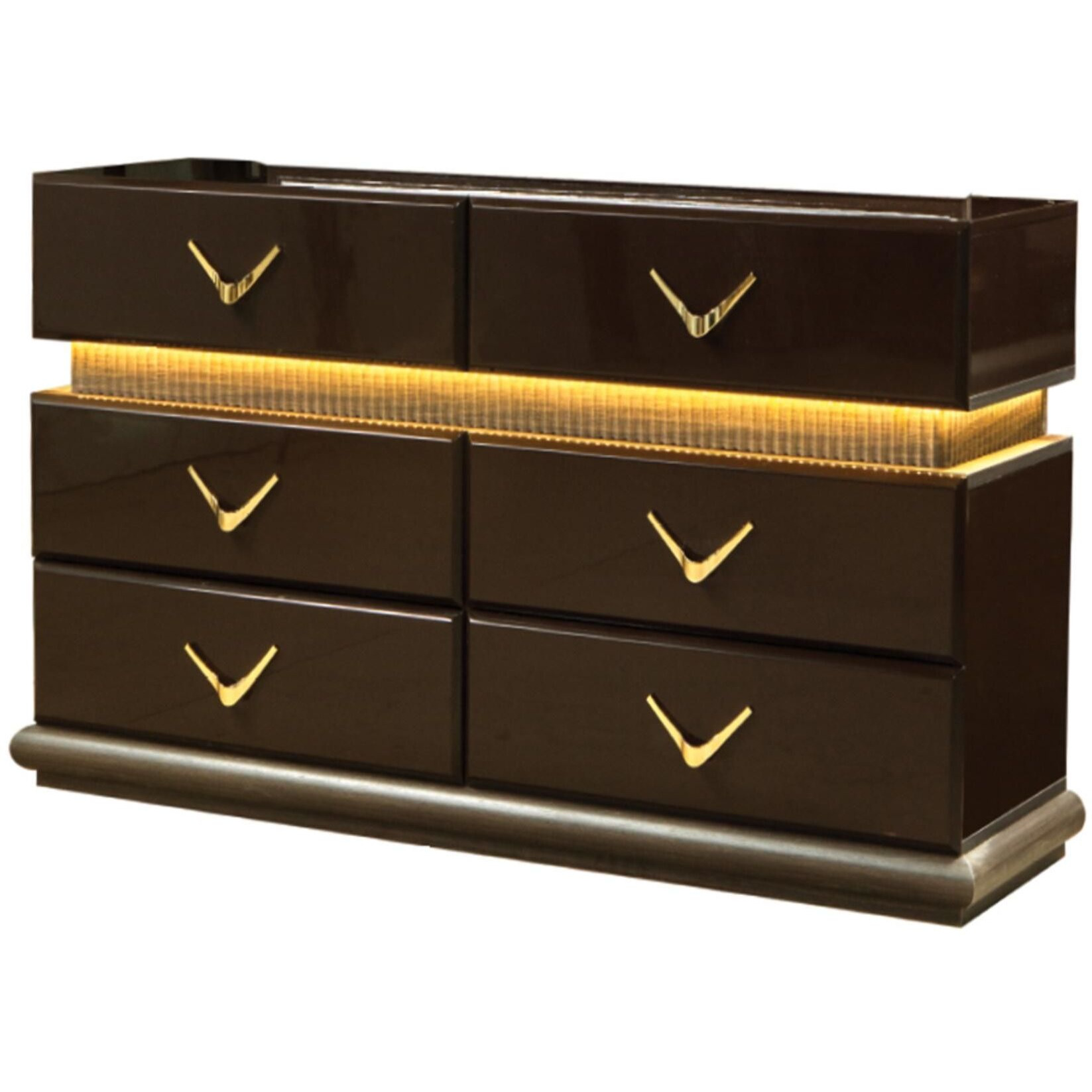 Modern Style 6- Drawer Dresser Made With Wood In Brown