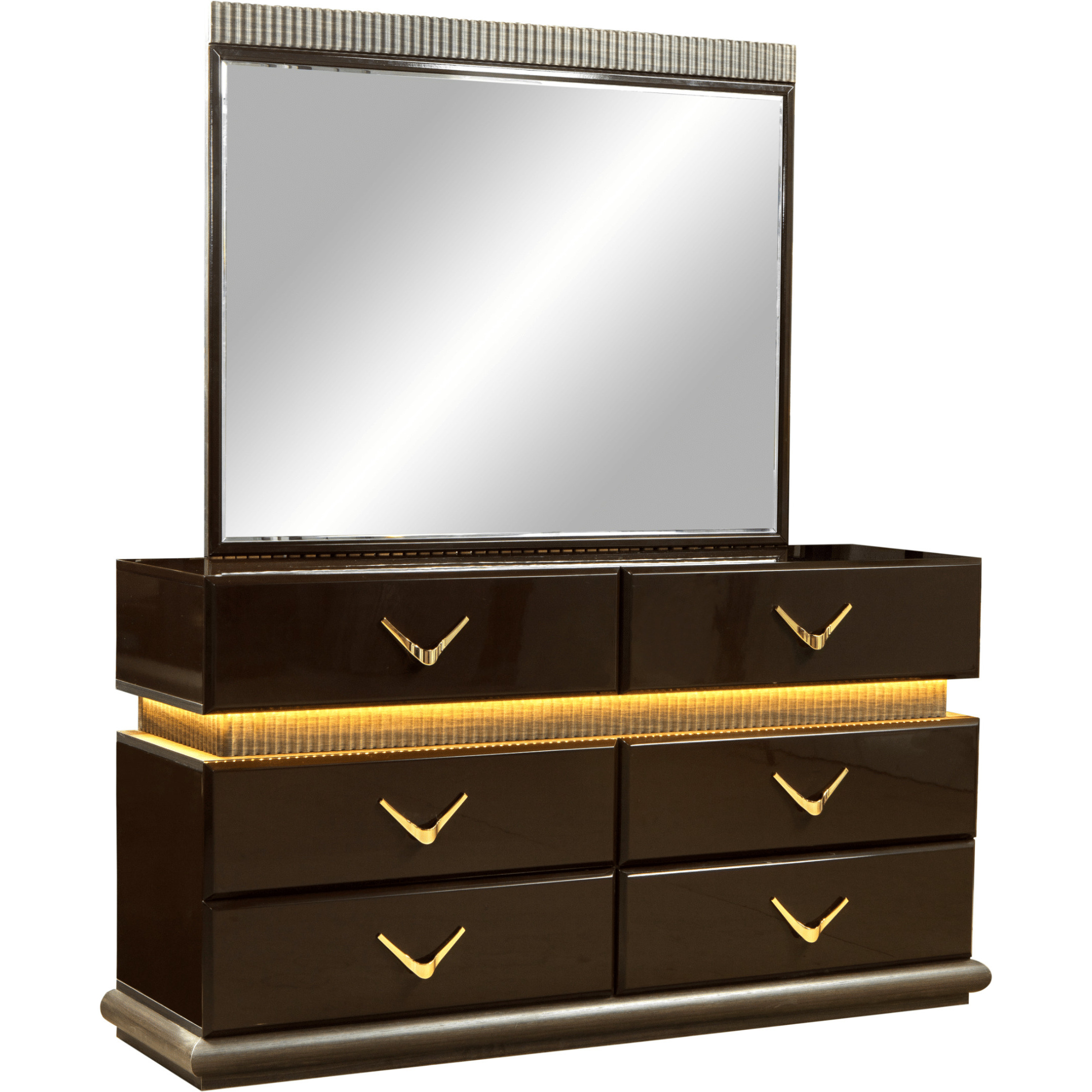 Modern Style 6- Drawer Dresser Made With Wood In Brown