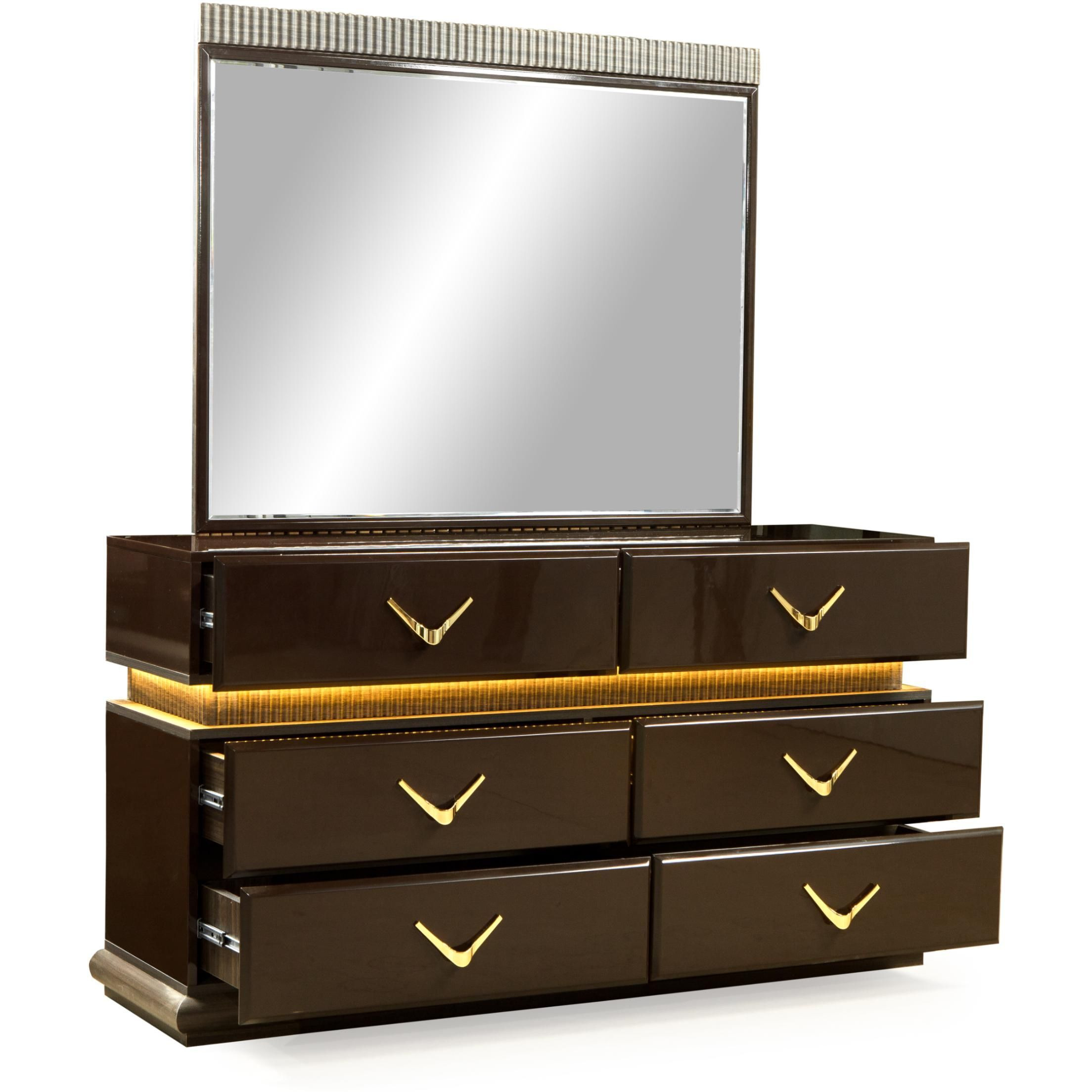 Modern Style 6- Drawer Dresser Made With Wood In Brown