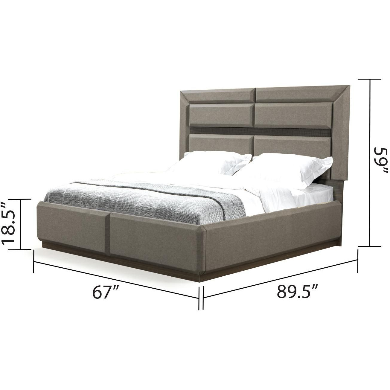 Modern Style Queen Bed Made With Wood In Brown