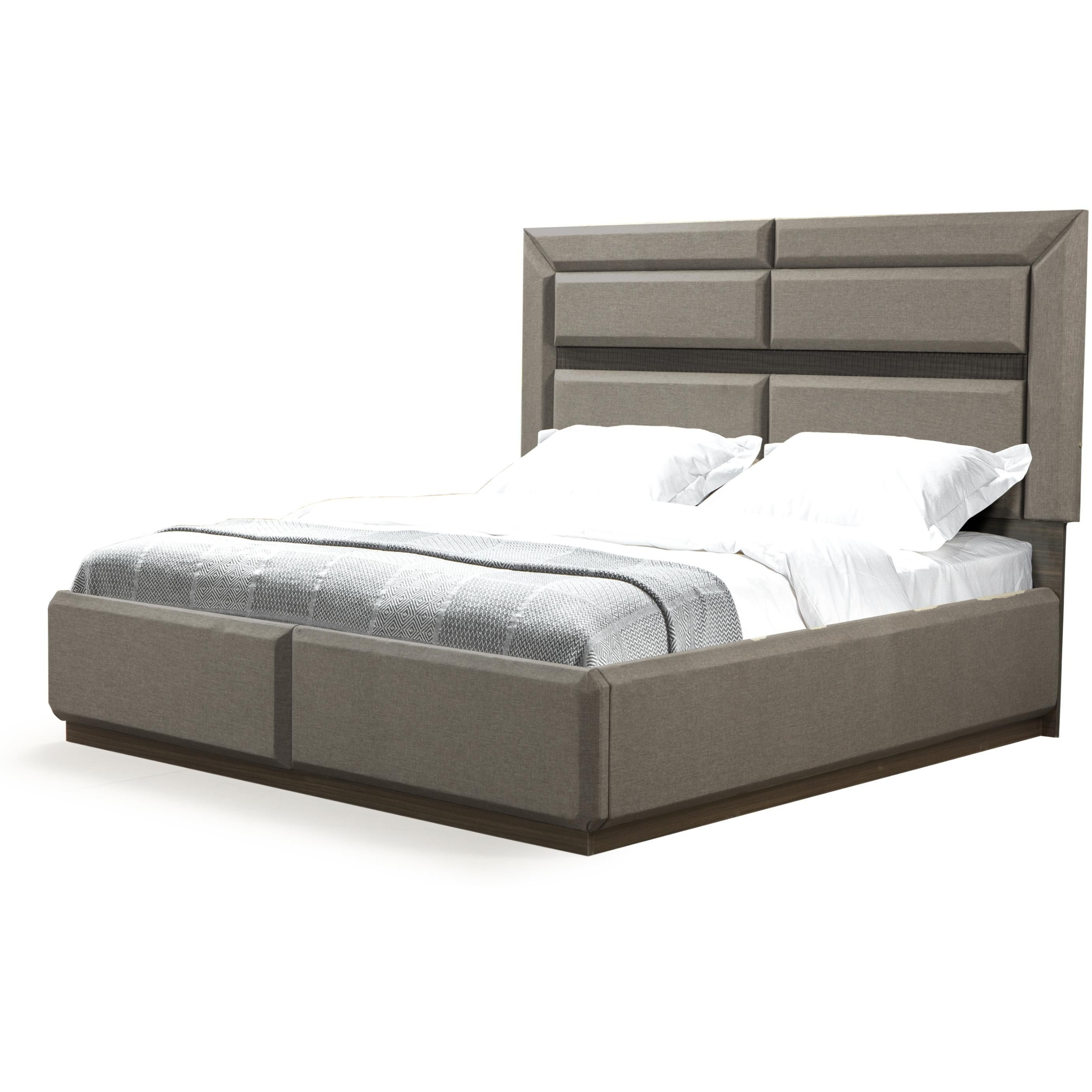 Modern Style King Bed Made With Wood In Brown