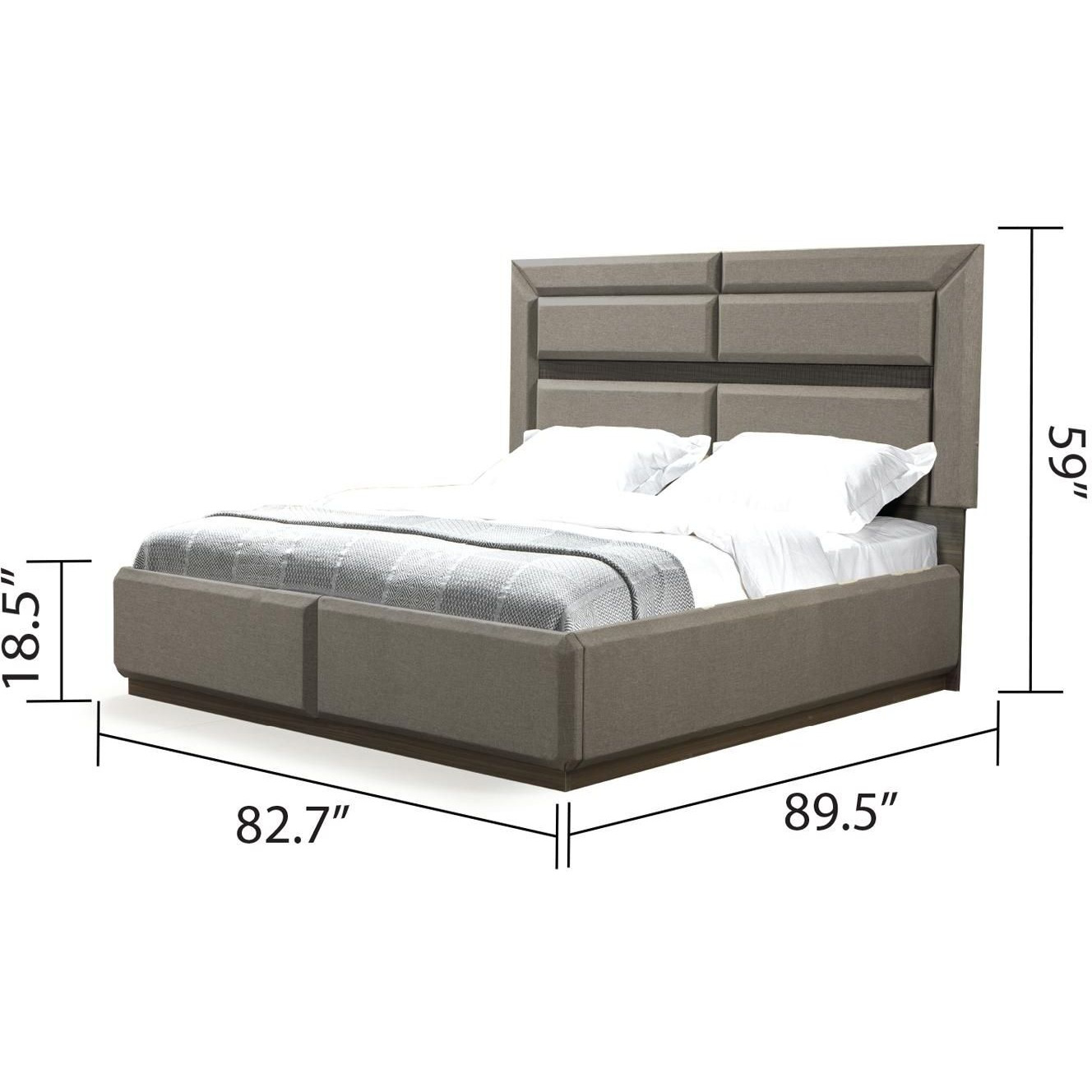 Modern Style King Bed Made With Wood In Brown