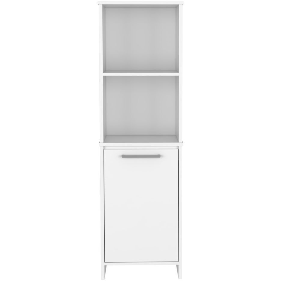 Depot E-Shop Romulo Kitchen Pantry  Two External Shelves  Single Door Cabinet  Two Interior Shelves  White