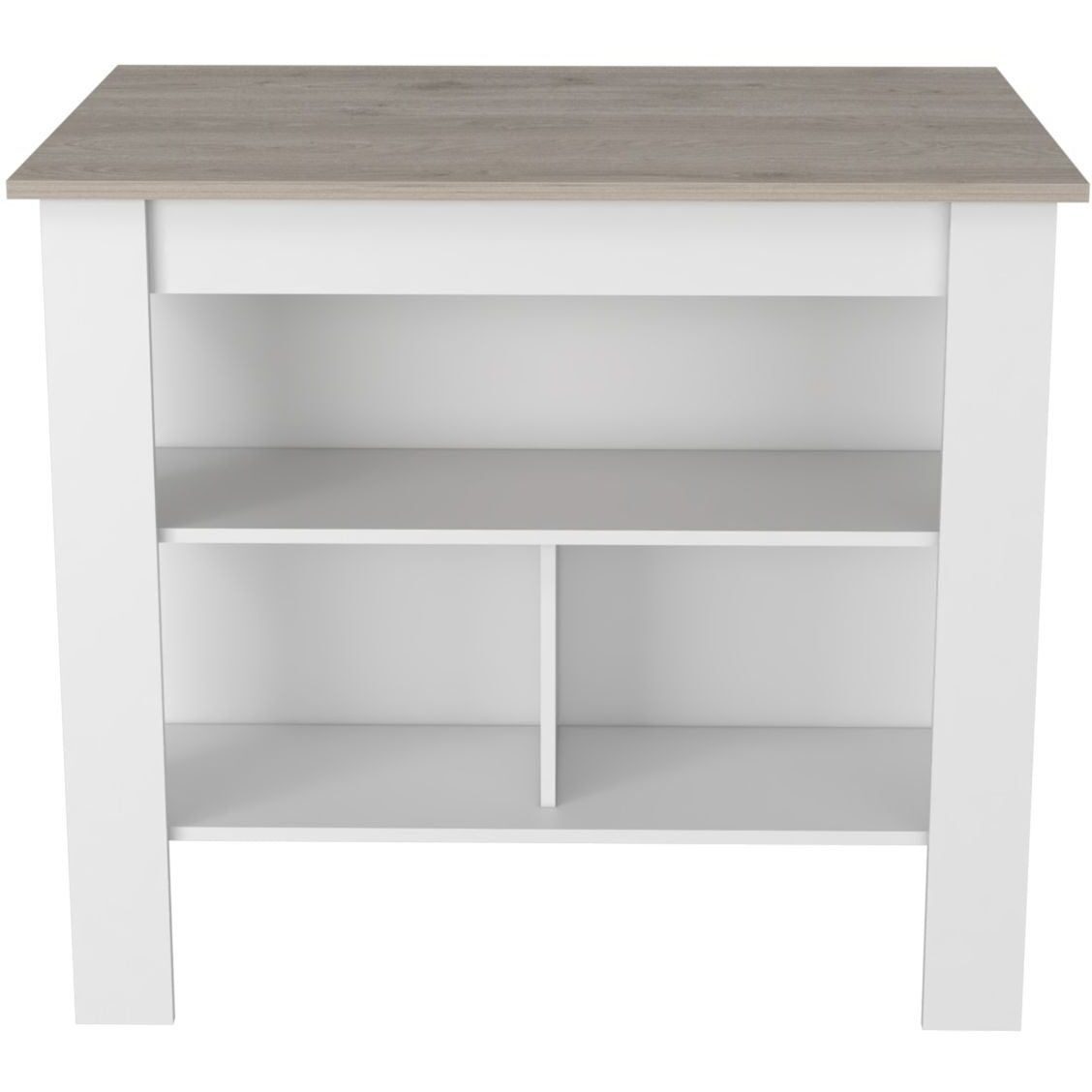 Depot E-Shop Antibacterial Delos Kitchen Island   White / Light Gray