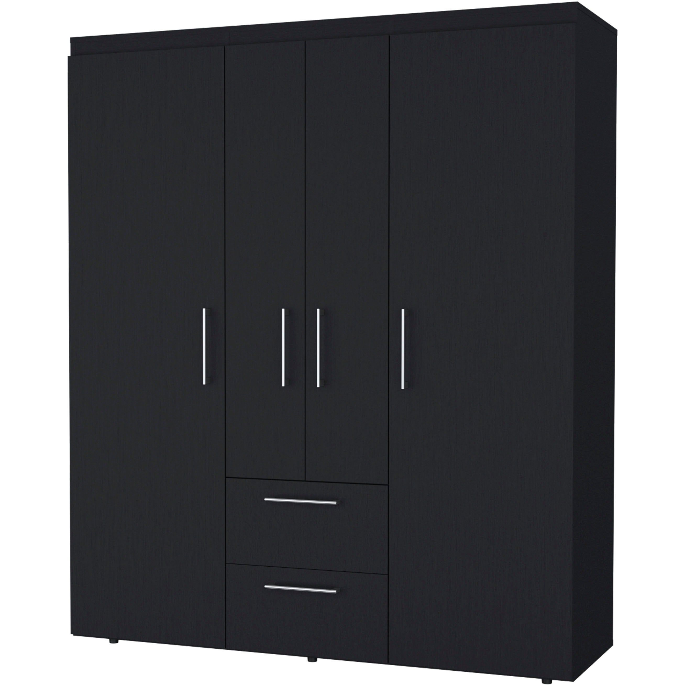 Black All-In-One 2-Door Armoire