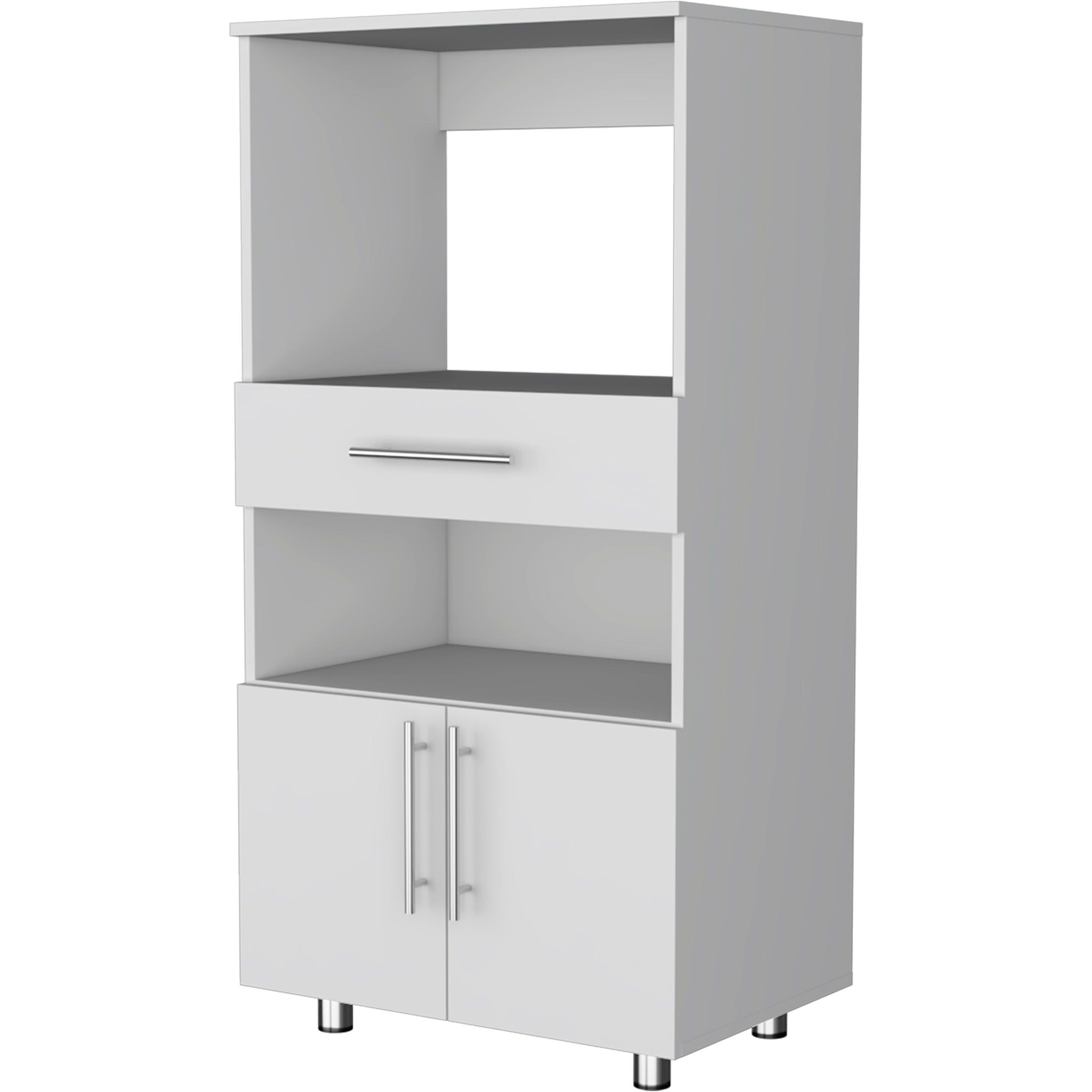 White Pantry Cabinet Microwave Stand