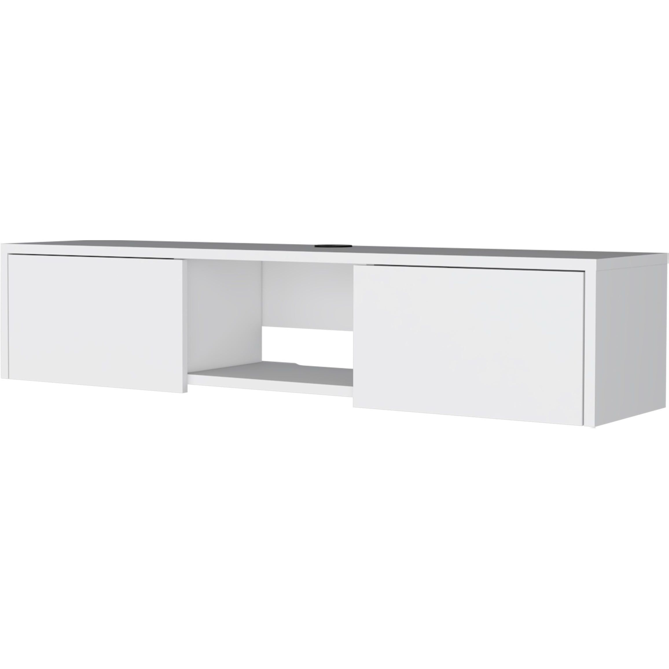 White 2-Door Floating Tv Stand