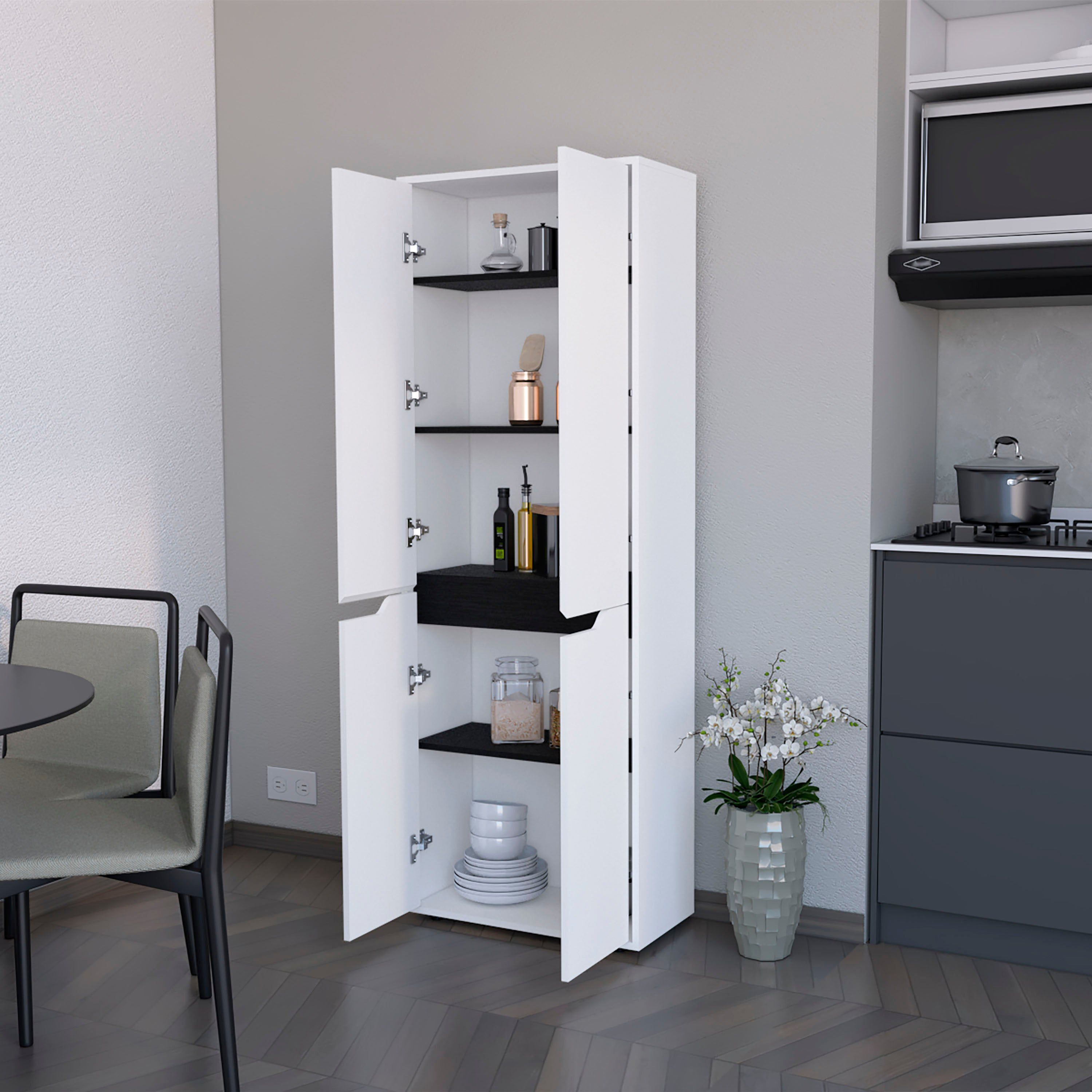 White 5-Shelf Kitchen Pantry