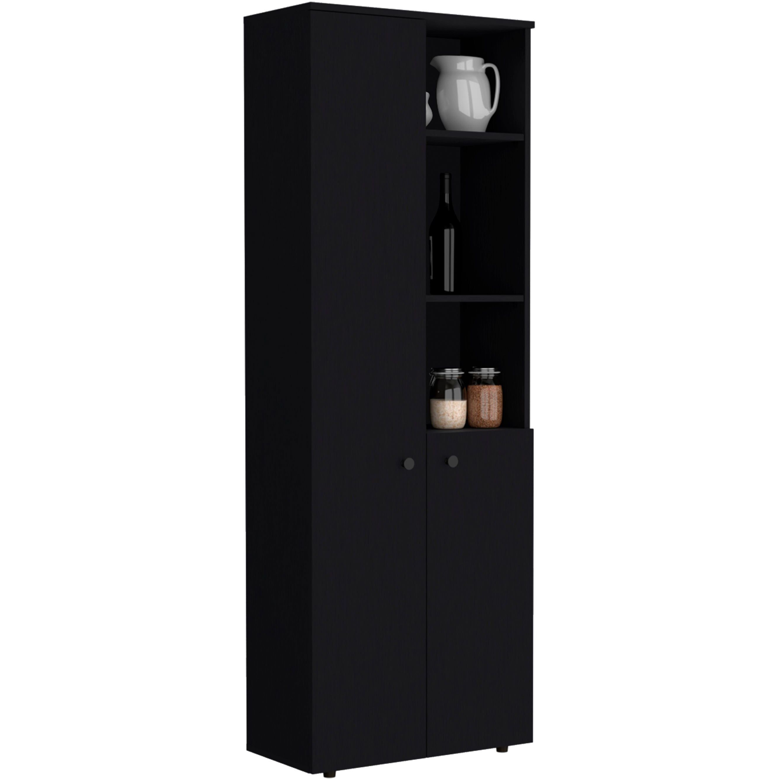 Grace Black 2-Door Kitchen Cabinet