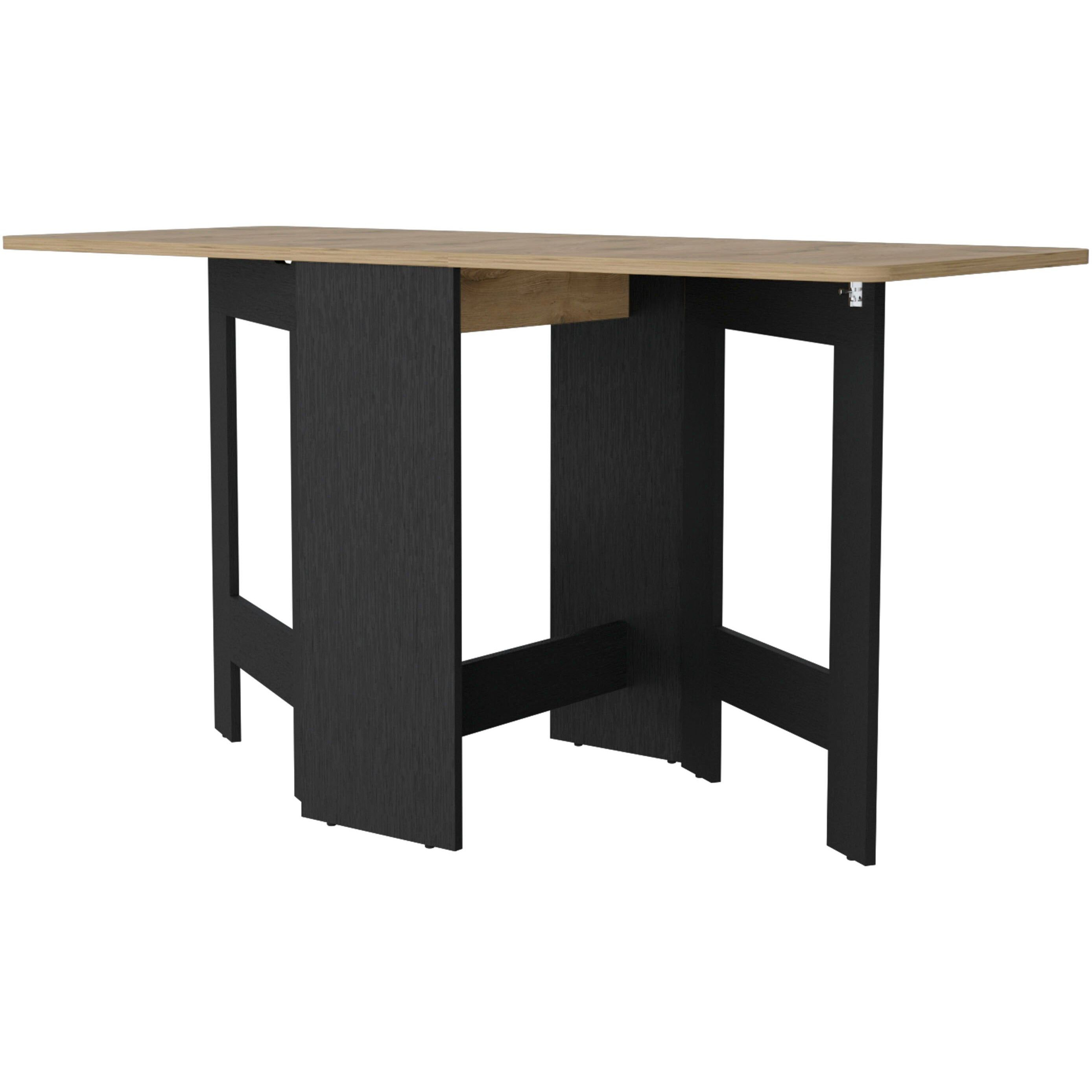 Cole Black And Macadamia Folding Dining Table