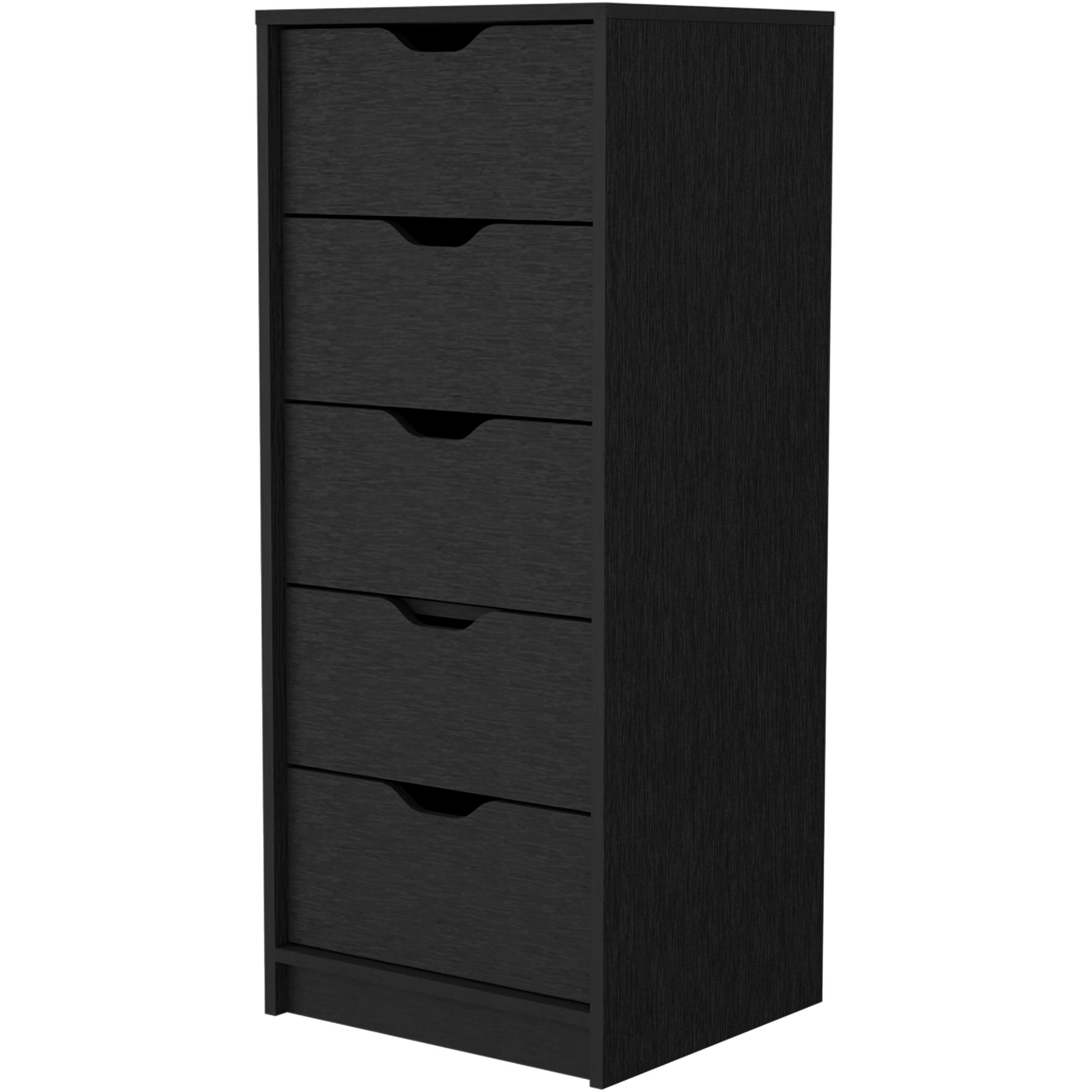 Logan Black 5 Narrow Drawer Dresser