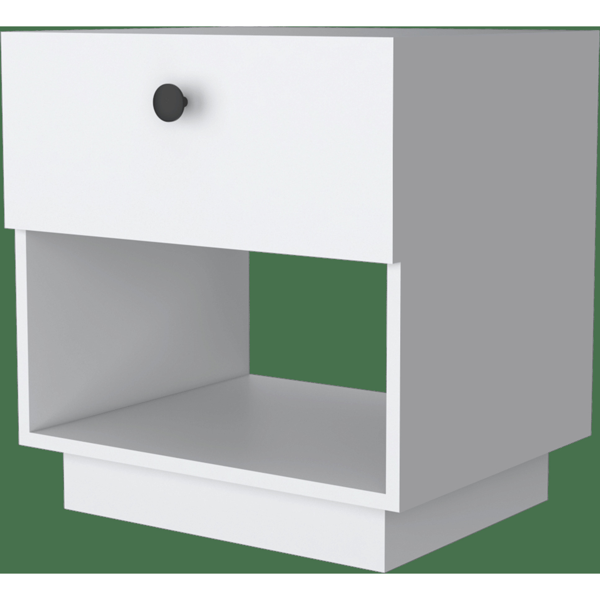 White 1-Drawer Nightstand