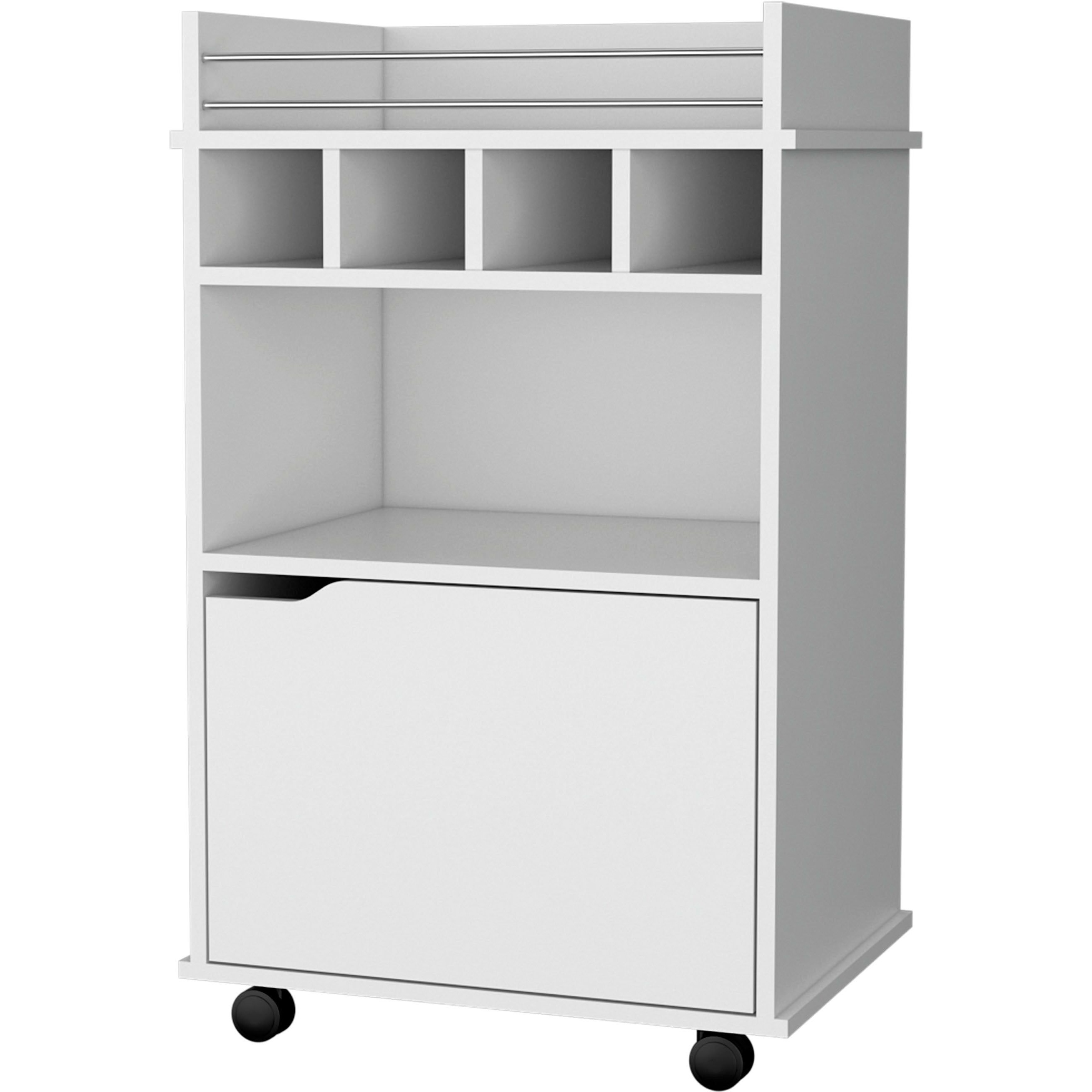 Hannah White 1-Door Bar Cart