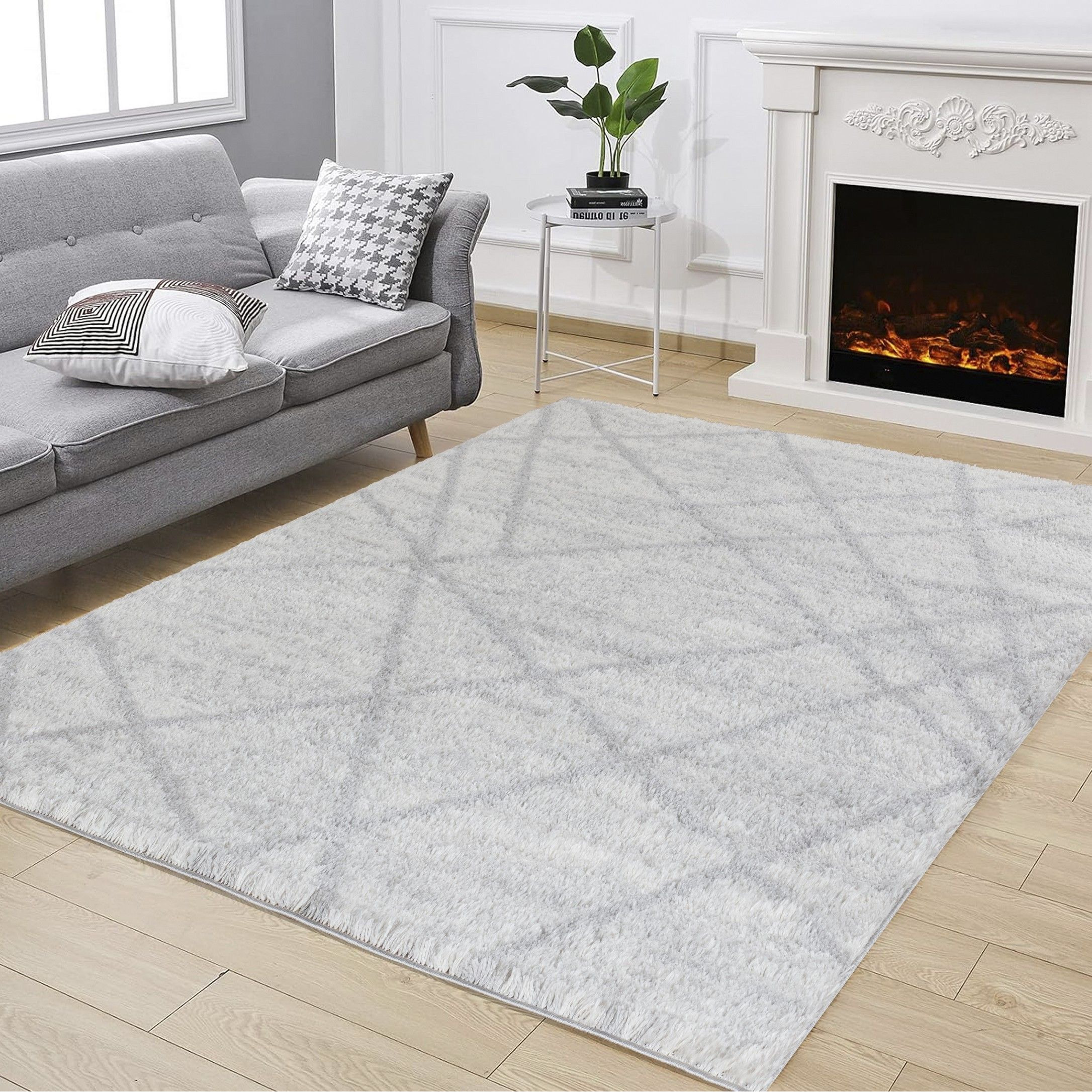 Loft Shag Gc_Czy1004 Ivory 5 Ft. 3 In. X 7 Ft. Shaggy Area Rug