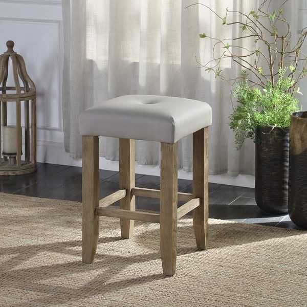 Grey And Oak Counter Height Stools (Set Of 2)