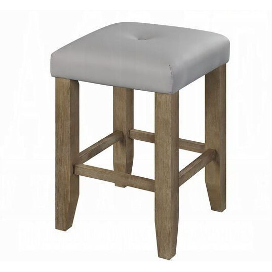 Grey And Oak Counter Height Stools (Set Of 2)