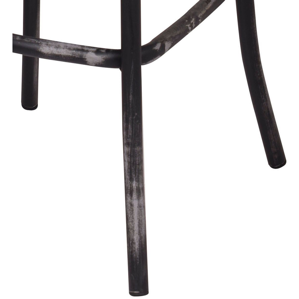 Antique Black And Antique Oak Bar Stool With Cross Back