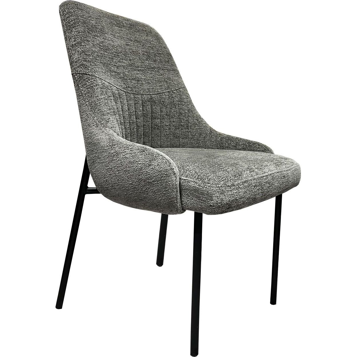 Upholstery Boucle Fabric Dining Side Chair Set Of 2  Grey