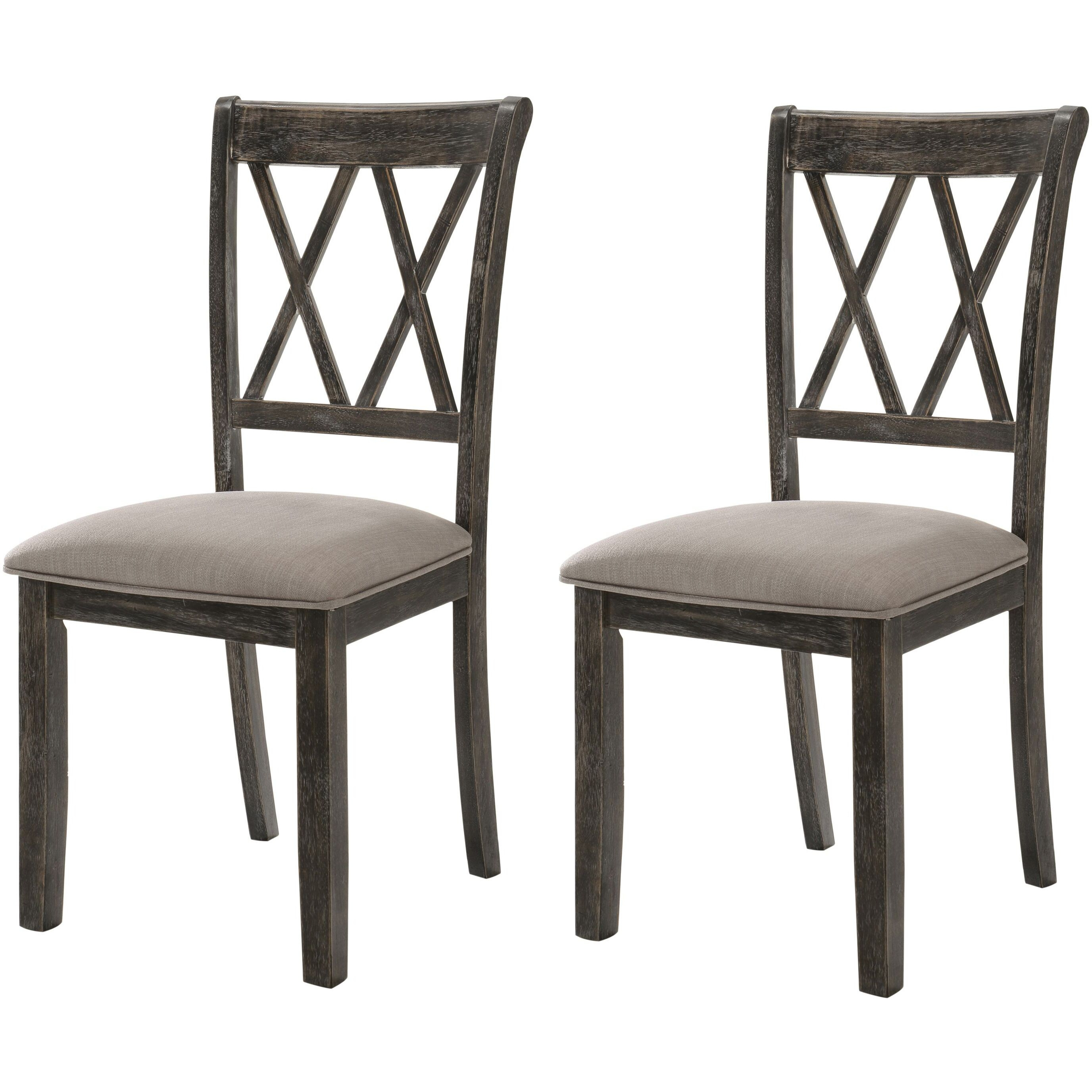 Beige And Weathered Grey Cross Back Side Chairs (Set Of 2)